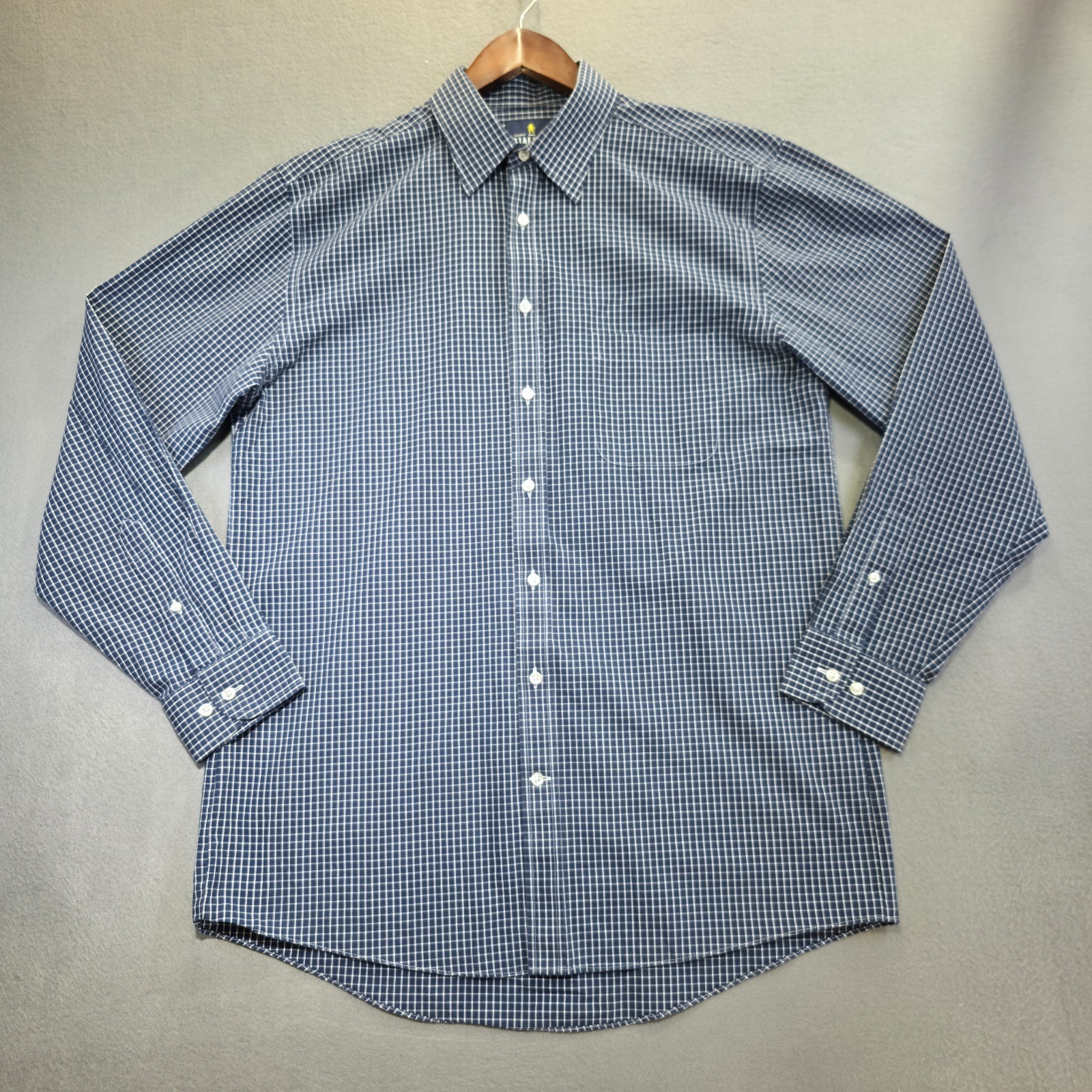 Stafford Performance Super Shirt Mens Blue Long Sleeve Dress Shirt Size 16-34/35