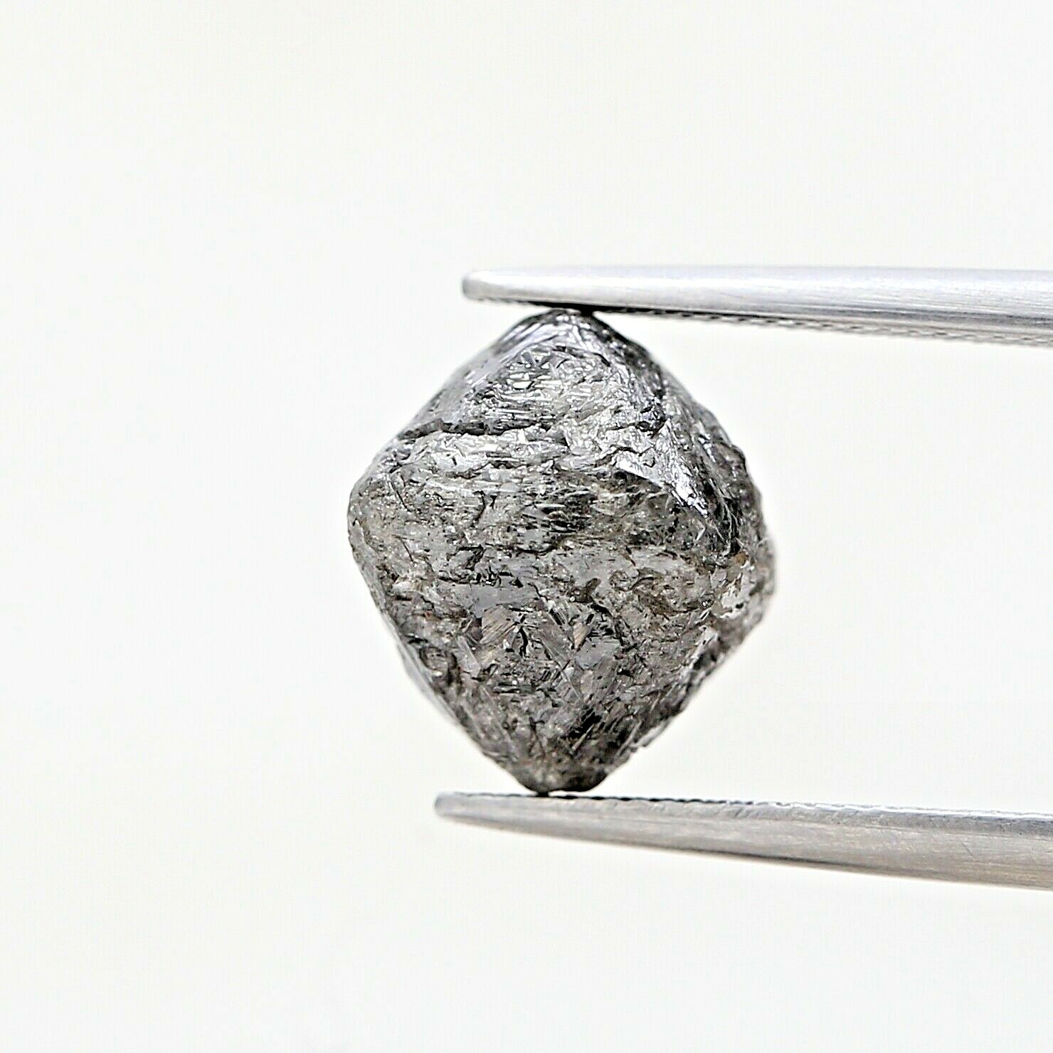 Big rare diamond 5.00ct galaxy gray sparkling natural octahedron shape for gift