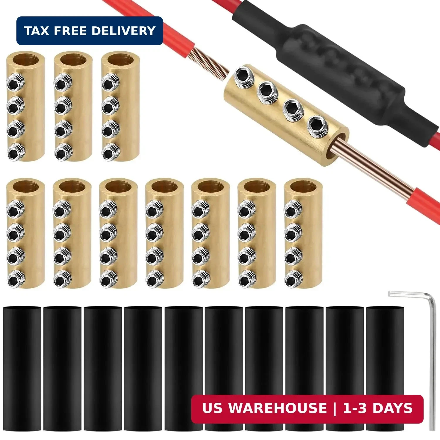 10Pcs 6-10AWG 6 8 10 Gauge Wire Connector Nut Kit, 80Amps Splicing Screw Quick W 10Pcs 6-10AWG 6 8 10 Gauge Wire Connector Nut Kit, 80Amps Splicing Screw Quick W