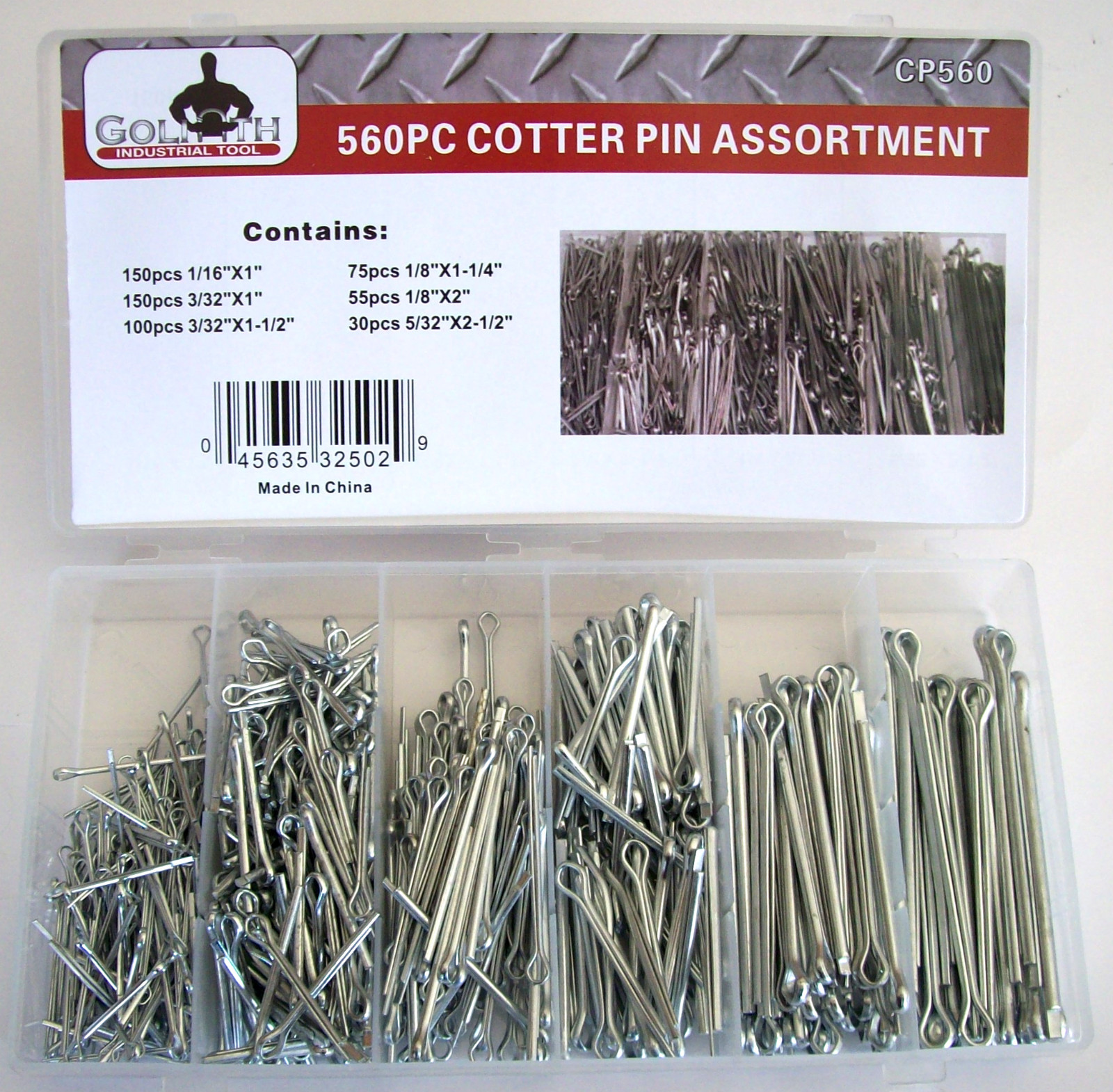 560pc GOLIATH INDUSTRIAL COTTER PIN ASSORTMENT CLIP KEY HARDWARE 560pc GOLIATH INDUSTRIAL COTTER PIN ASSORTMENT CLIP KEY HARDWARE
