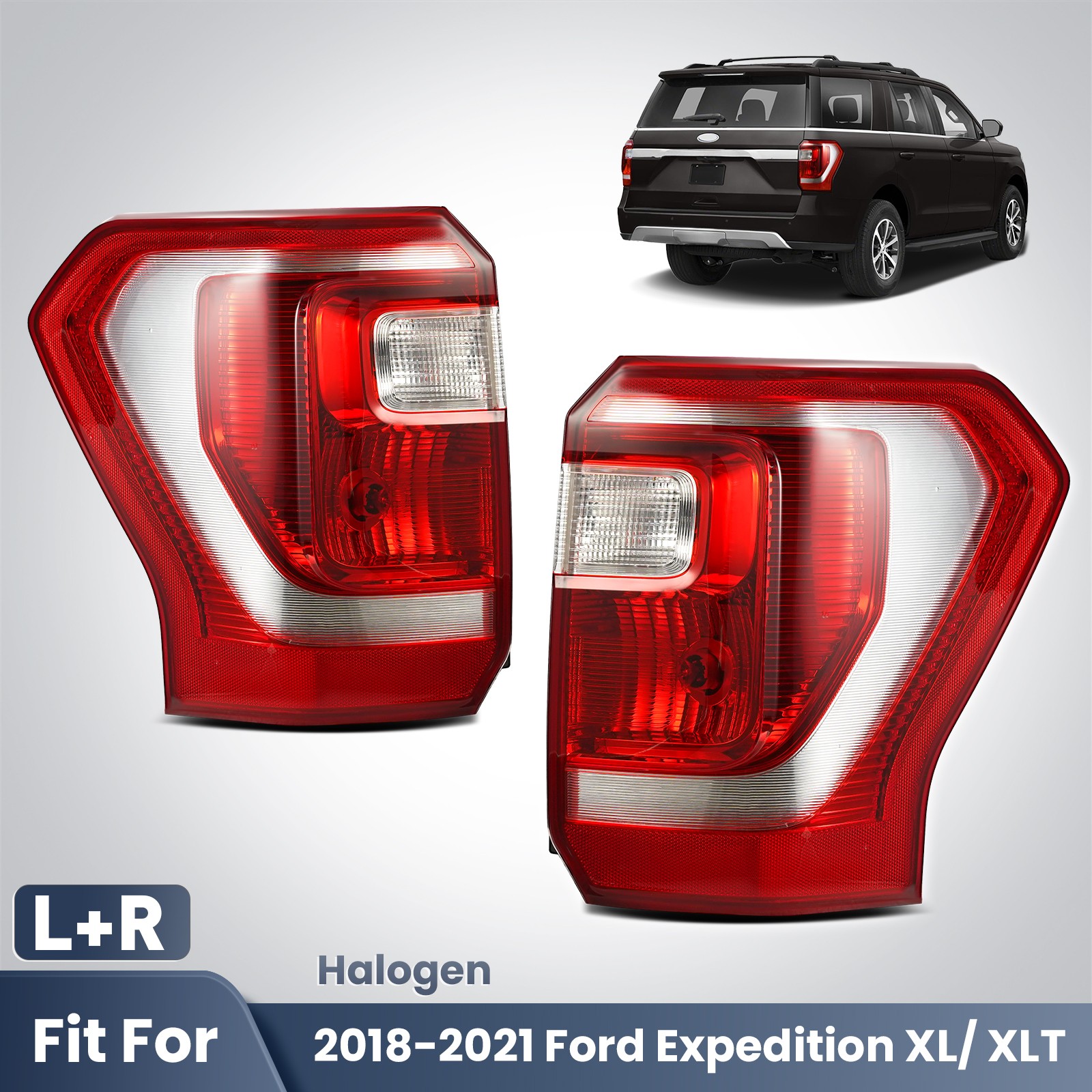 For 2018-2021 19 20 Ford Expedition XL/XLT Halogen Tail Lights Left + Right Pair