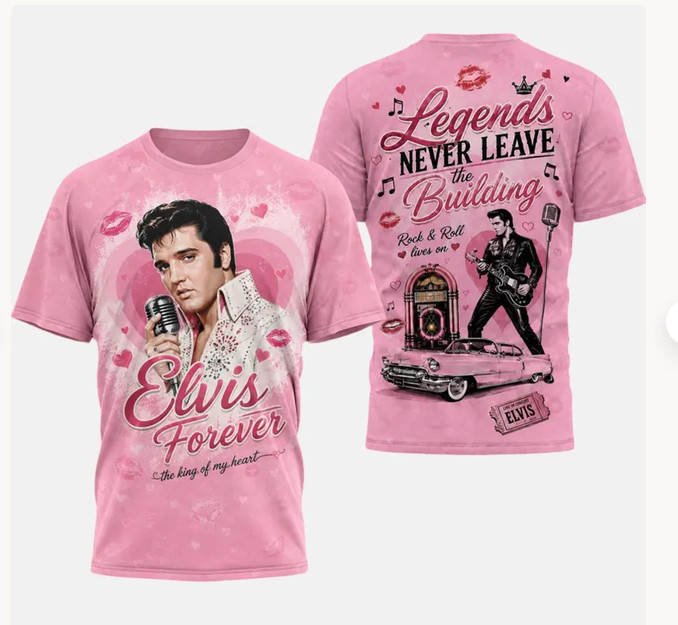 Elvis Presley Forever 3D Shirt, Elvis King Of Rock 2 Sided Shirt Elvis Presley Forever 3D Shirt, Elvis King Of Rock 2 Sided Shirt