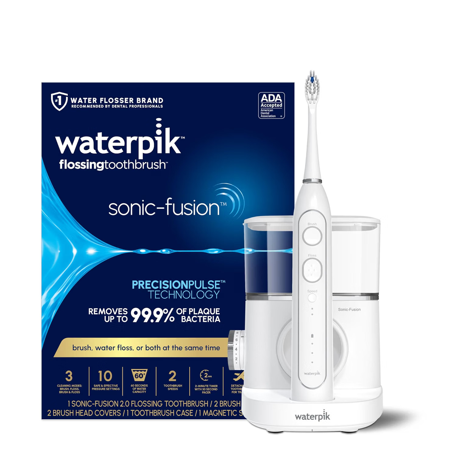 Waterpik Sonic-Fusion 2.0 Electric Toothbrush Water Flosser Combo White SF-04 Waterpik Sonic-Fusion 2.0 Electric Toothbrush Water Flosser Combo White SF-04