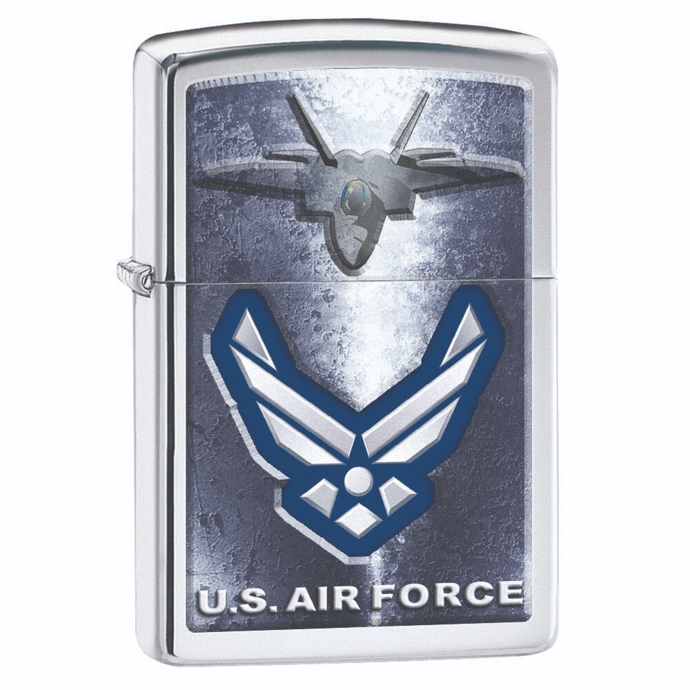 Zippo U.S. Air Force Fighter Jet Wings High Polish Chrome 28748 Zippo U.S. Air Force Fighter Jet Wings High Polish Chrome 28748