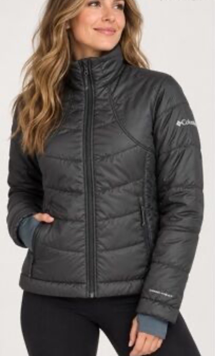 Columbia women’s Omni-hit thermal interchance black jacket. M