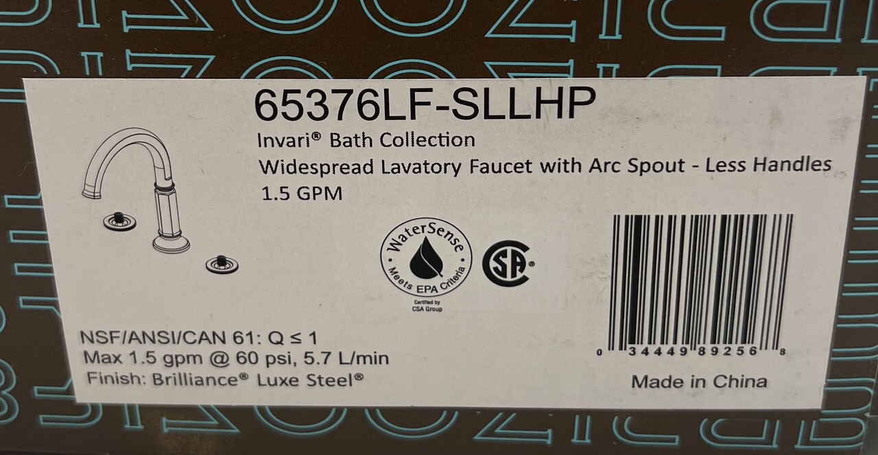 BRIZO INVARI WIDESPREAD BATHROOM FAUCET W ARC SPOUT 65376LF-SLLHP LUXE STEEL BRIZO INVARI WIDESPREAD BATHROOM FAUCET W ARC SPOUT 65376LF-SLLHP LUXE STEEL