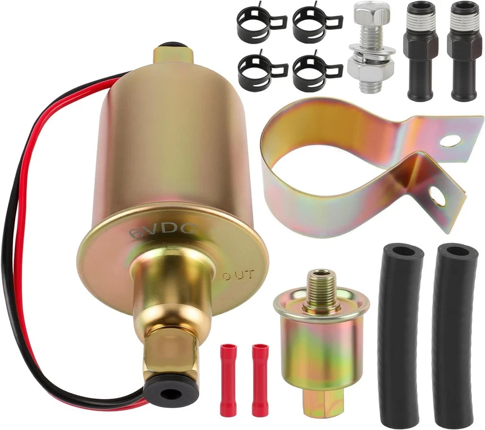 Universal 6 Volt Electric Fuel Pump w/Installation Kit Inline Type 5-... Universal 6 Volt Electric Fuel Pump w/Installation Kit Inline Type 5-...