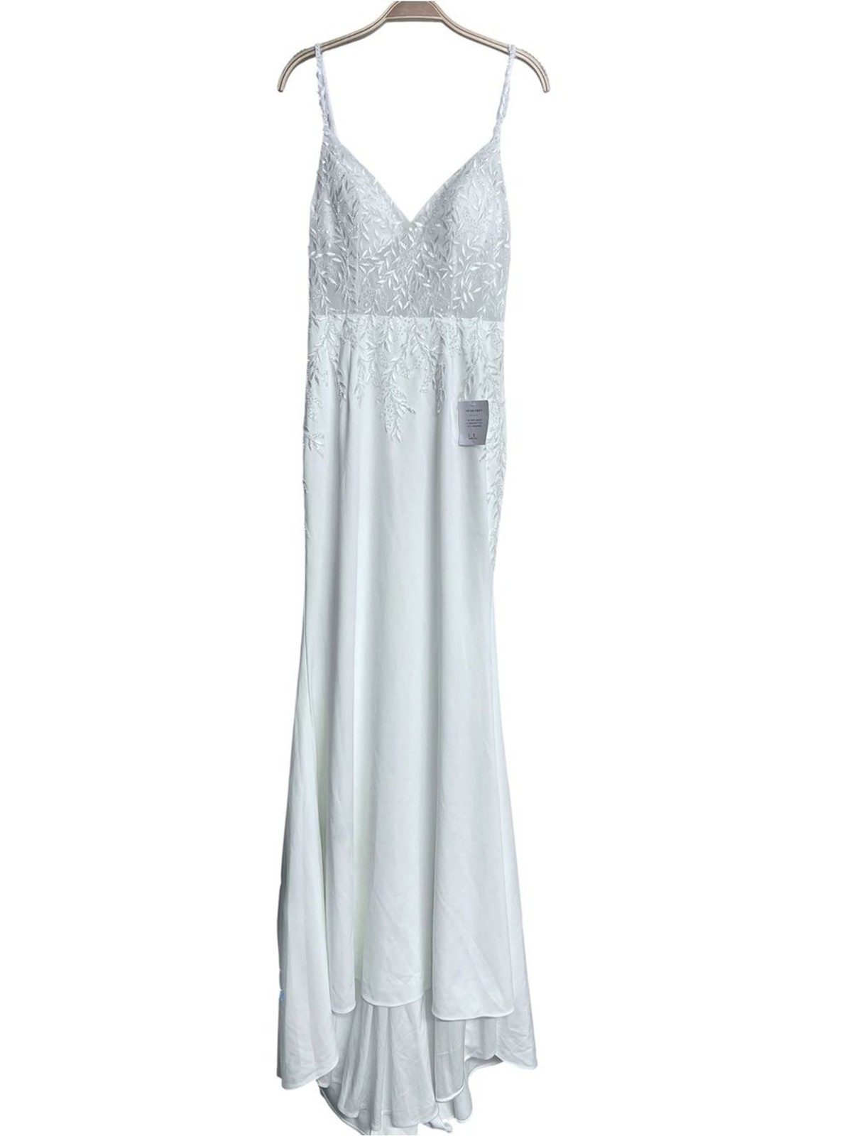 New Lulu\'s Bridal Infinite Adoration Ivory Beaded Embroidered Lace Wedding Dress