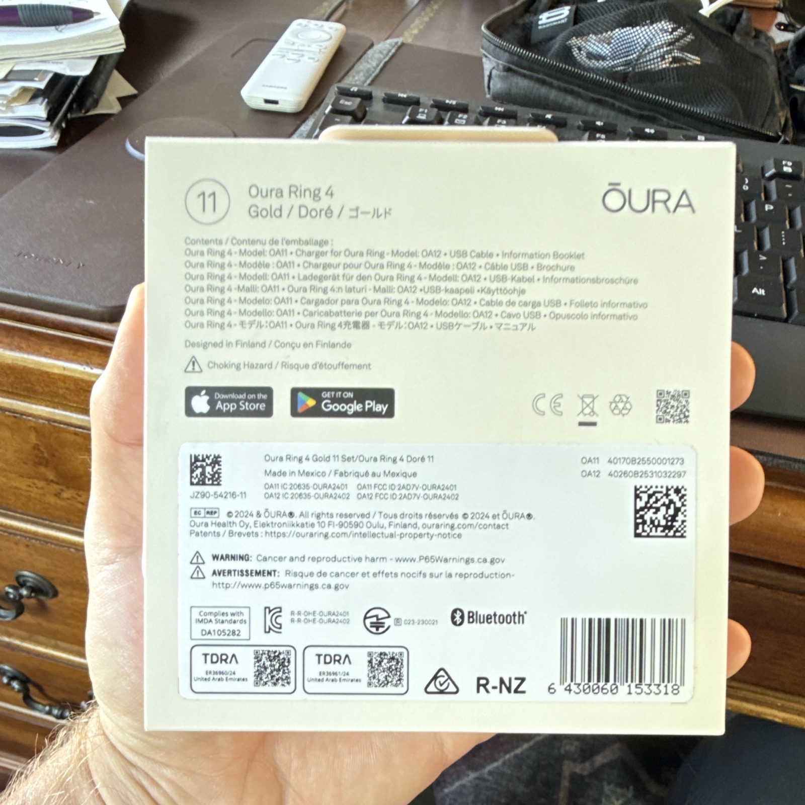 Oura Ring 4 Gold Size 11 - NEW IN SEALED BOX Oura Ring 4 Gold Size 11 - NEW IN SEALED BOX