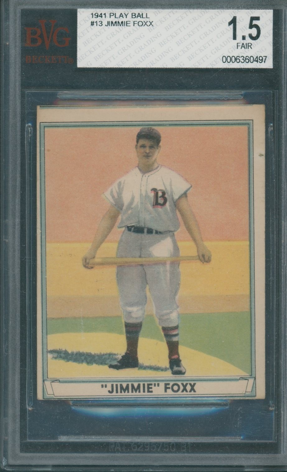 1941 Play Ball #13 Jimmie Foxx BVG FAIR 1.5 *0497