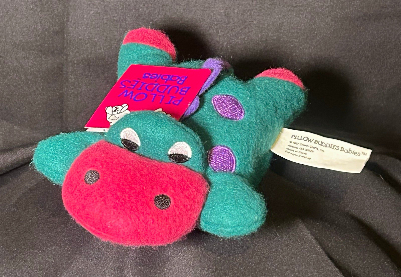 VTG 1997 Crown Crafts Pillow Buddies Babies BENNIE Dinosaur Bean Bag Plush6\