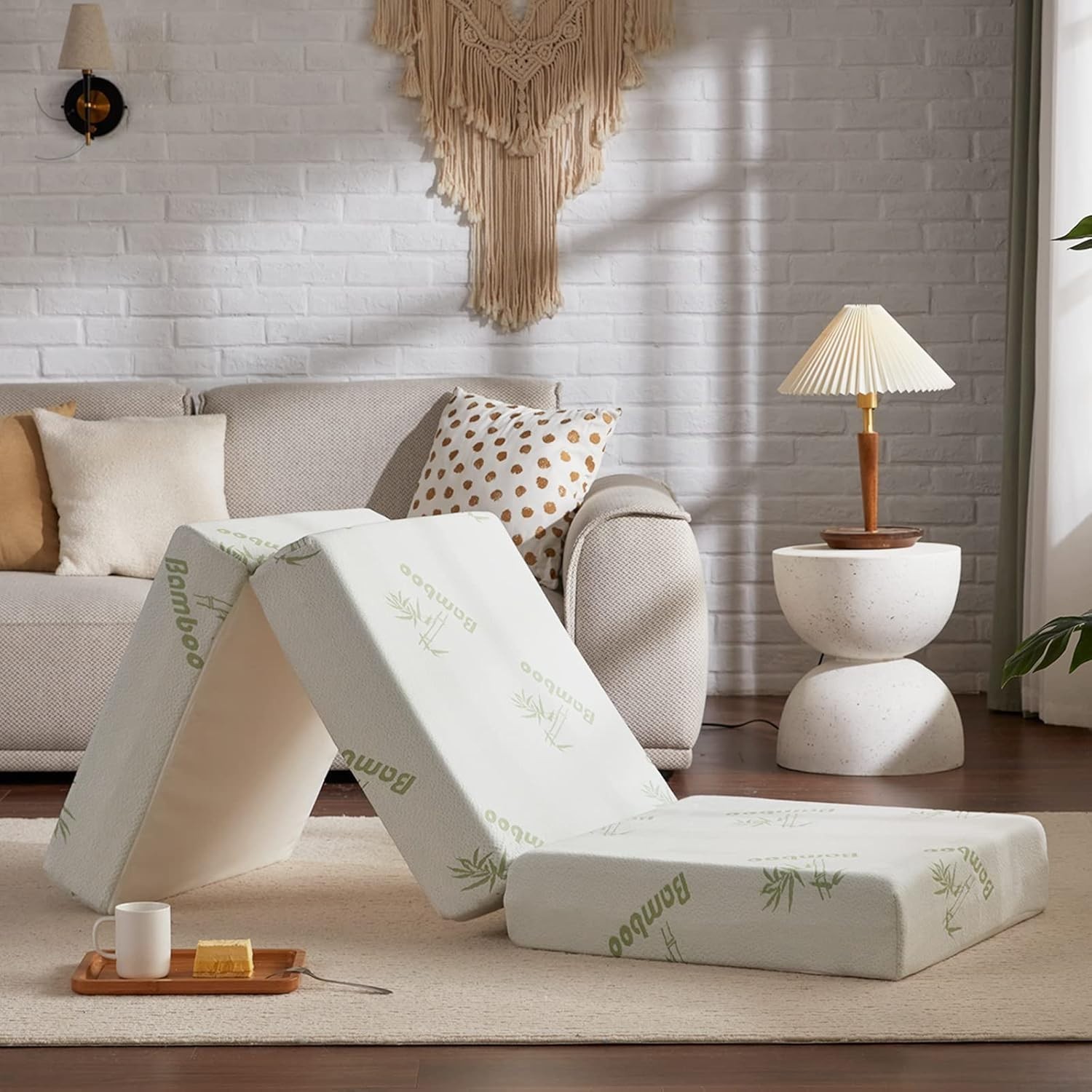 4 Inch Tri-Folding Memory Foam Mattress with Storage Bag, Cot Size 75\
