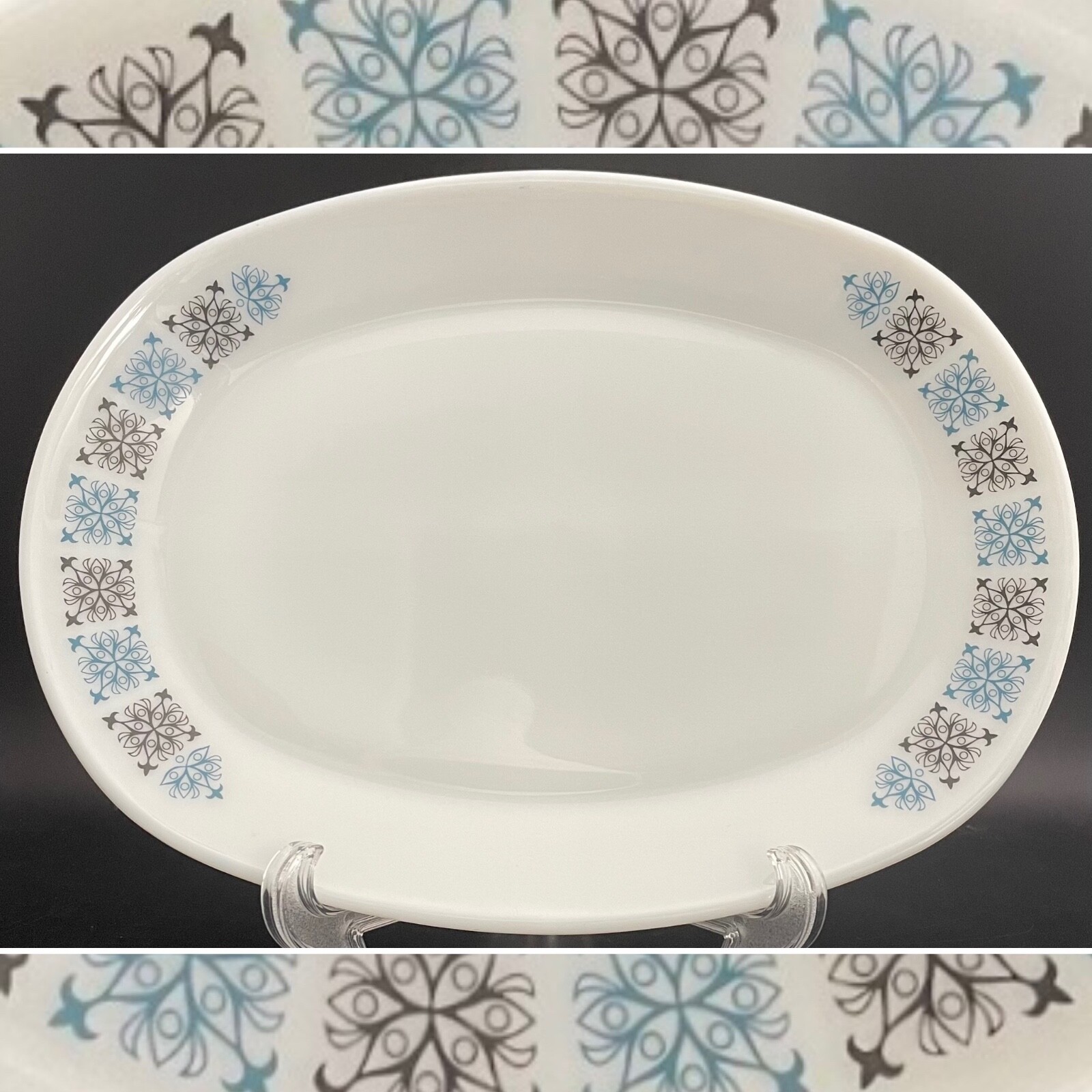 Pyrex JAJ Chelsea Oval Serving Platter/Steak Plate 1967-1978 England 12\