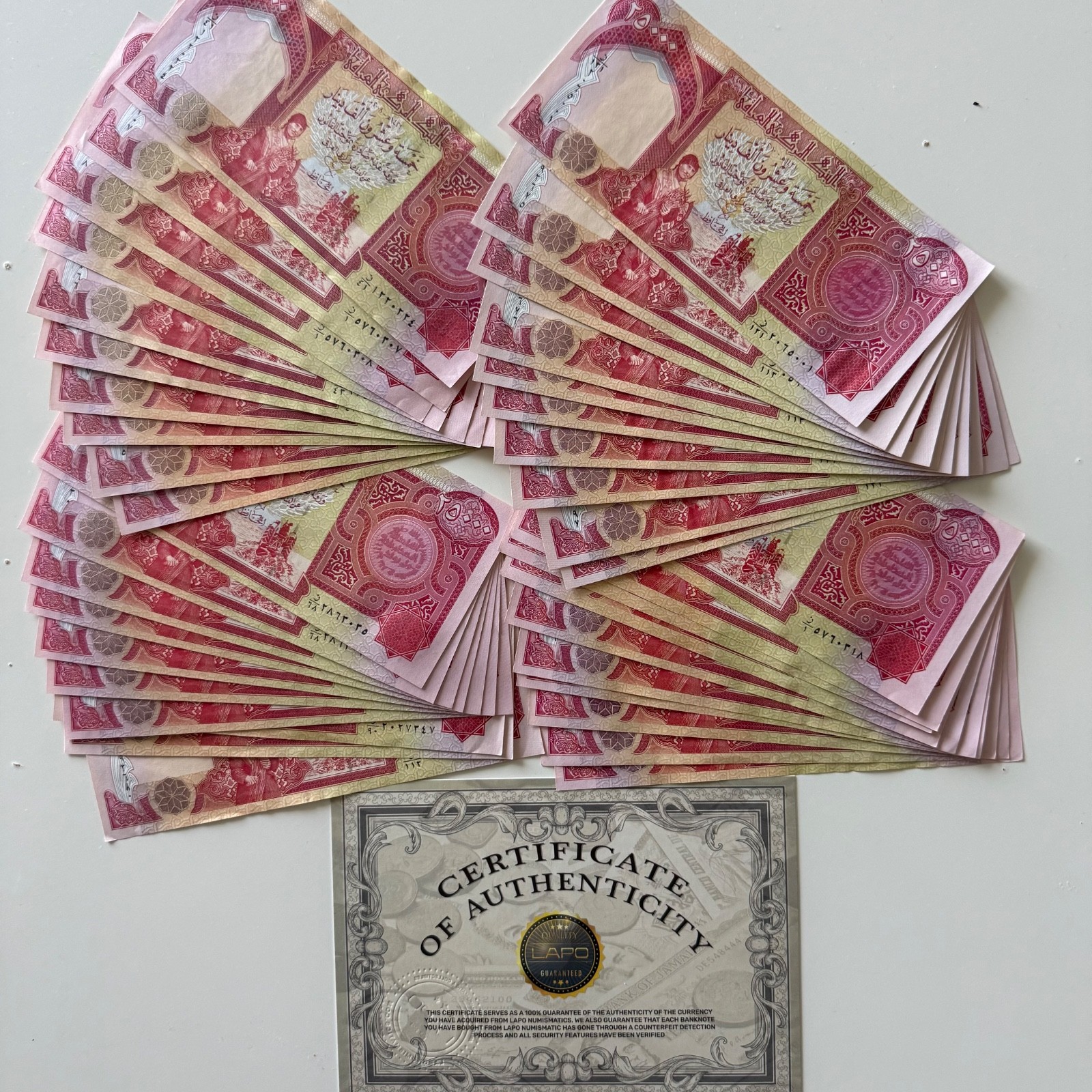 IRAQI DINAR IQD 1,000,000 (40X 25,000) UNC 2003 BANKNOTE COA 