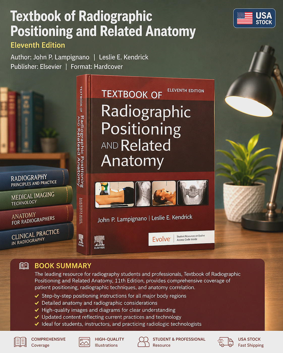 Textbook of Radiographic Positioning and Related Anatomy Hardcover USA STOCK