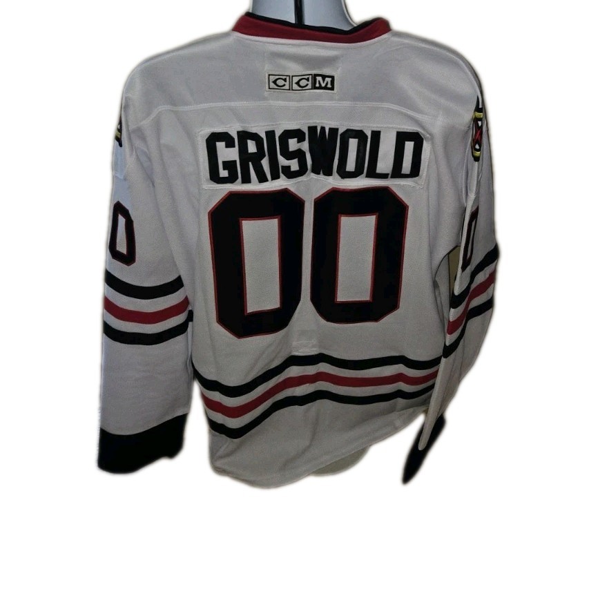 CCM White Chicago Black Hawks #00 Griswold  From Christmas Vacation. size 48
