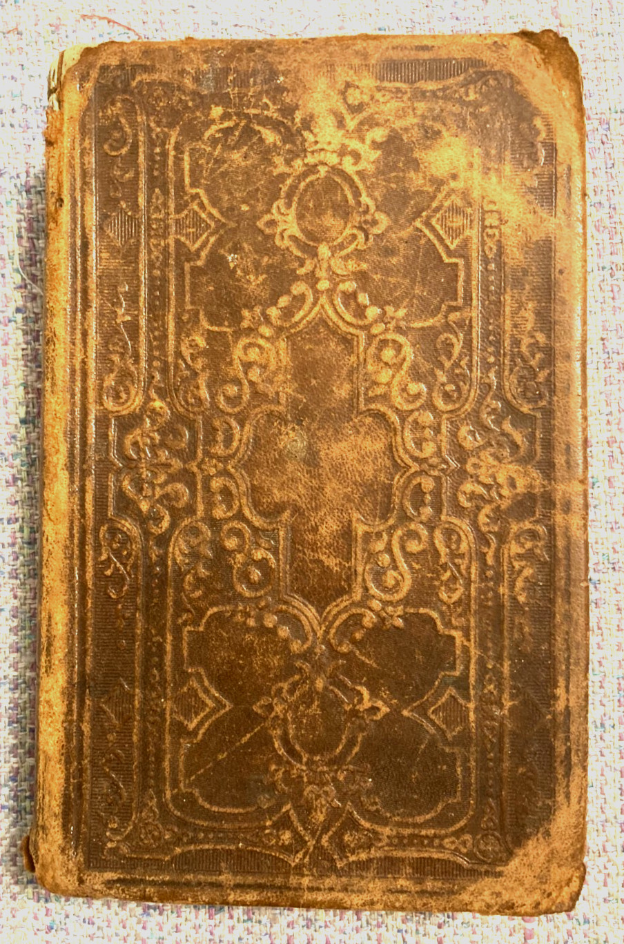 1867 antique leather Bible w/ JR Wilkinson family entries 1843-1899 births death