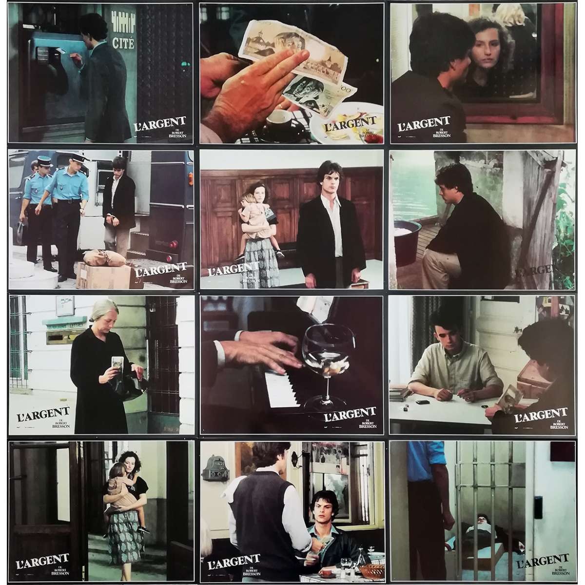 L\'ARGENT Original Lobby Cards x12 - 9x12 in. - 1983 - Robert Bresson, Christian