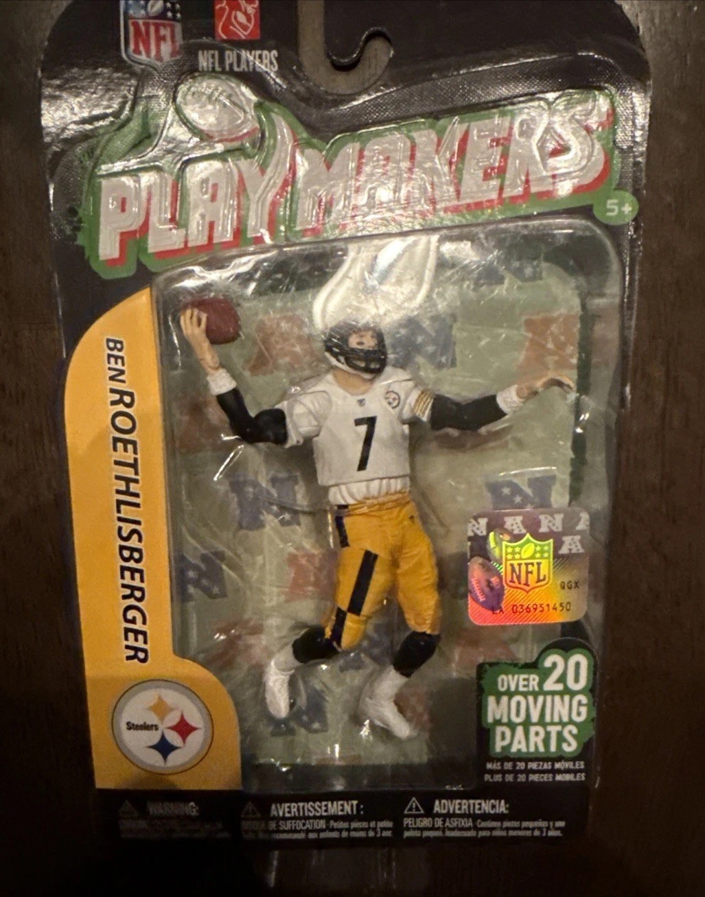 2012 McFarlane Toys NFL Playmakers Ben Roethlisberger Steelers 4” Figure =SEALED