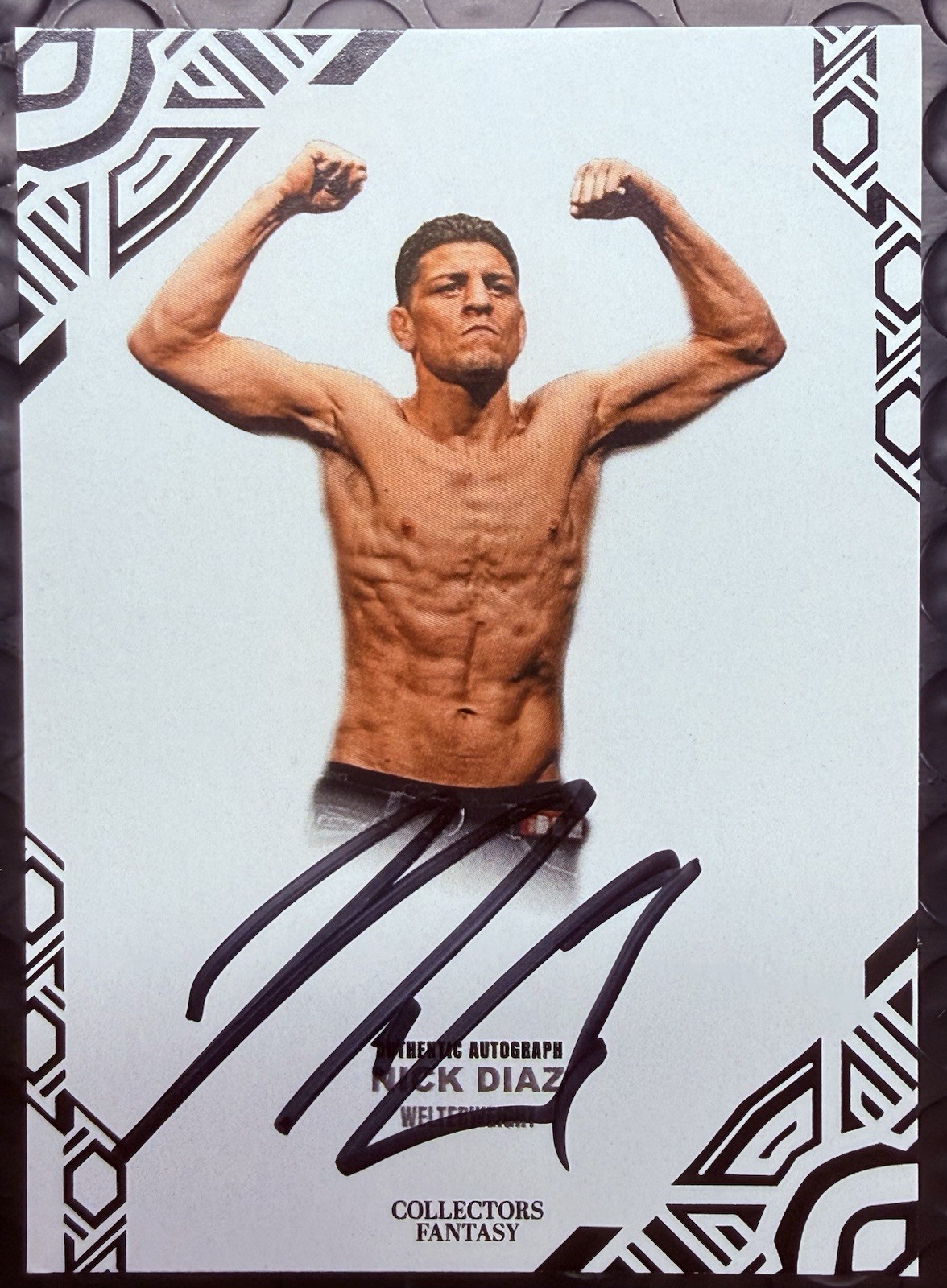 Nick Diaz On Card Auto Signed UFC Champion Legend Flexing JSA AUTHENTICATED Nick Diaz On Card Auto Signed UFC Champion Legend Flexing JSA AUTHENTICATED