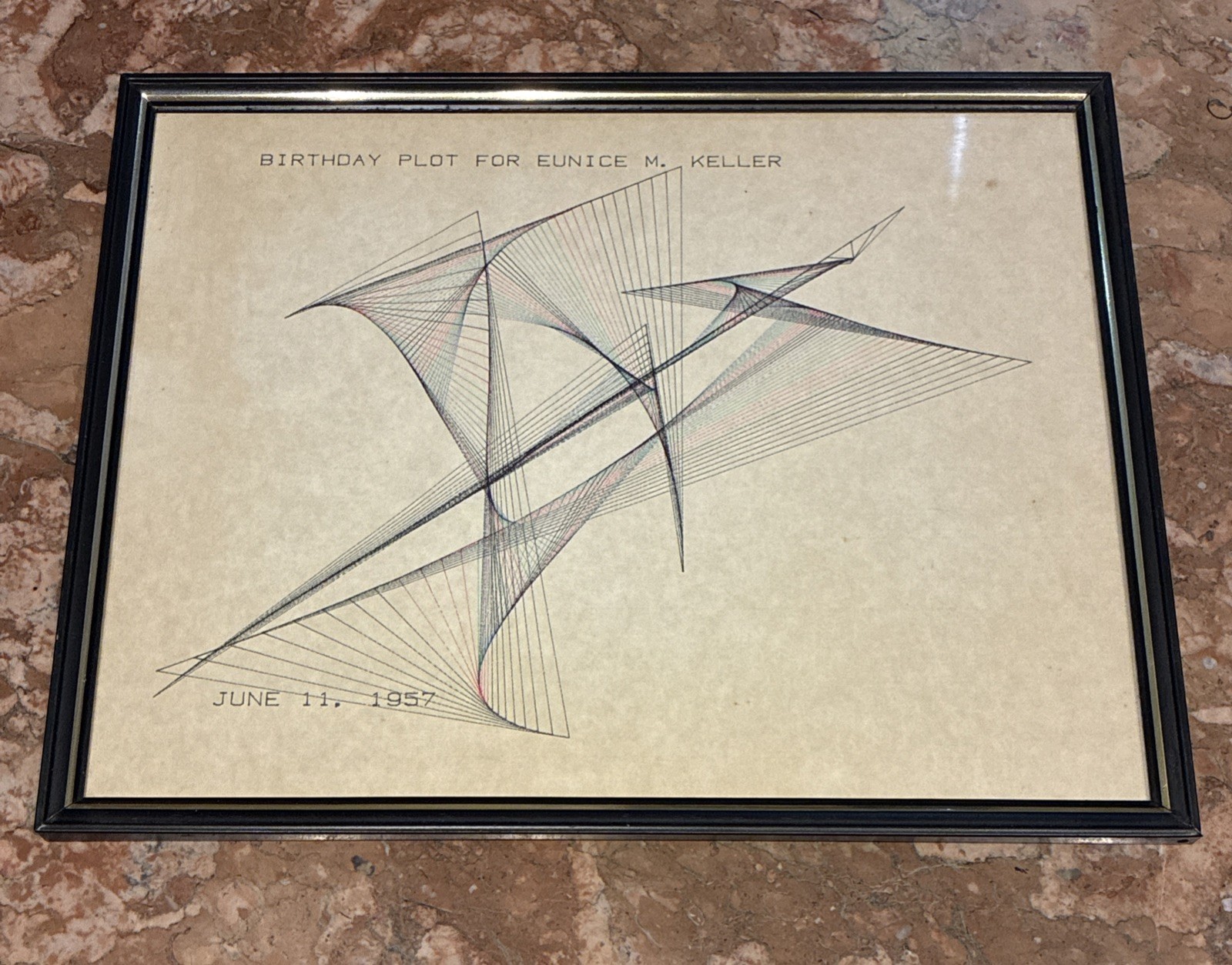 Vintage Birthday Plot HP Mid Century Modern MCM Retro Geometric Mathematical Art