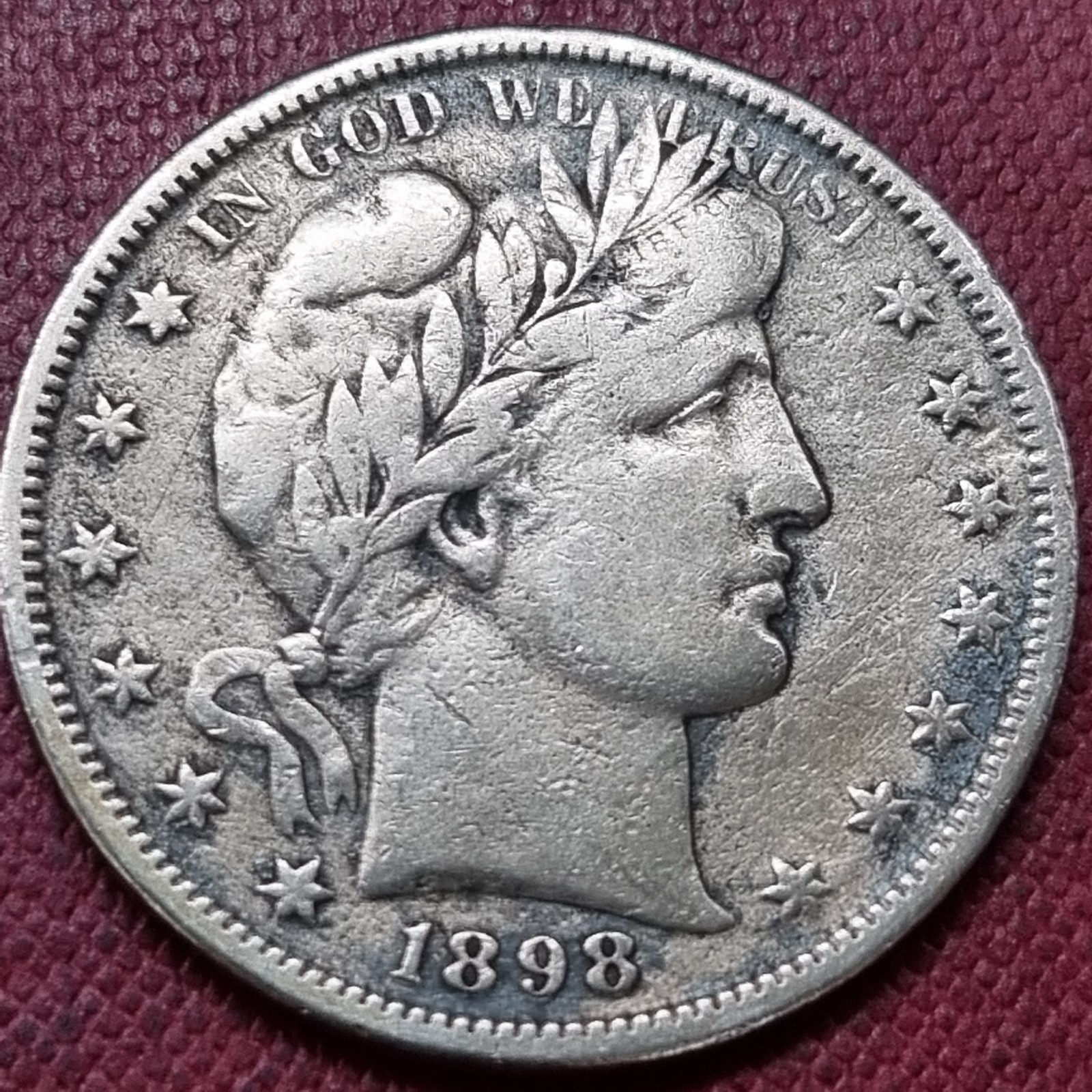 1898 S Barber Half Dollar 50c VF+ Details #100277
