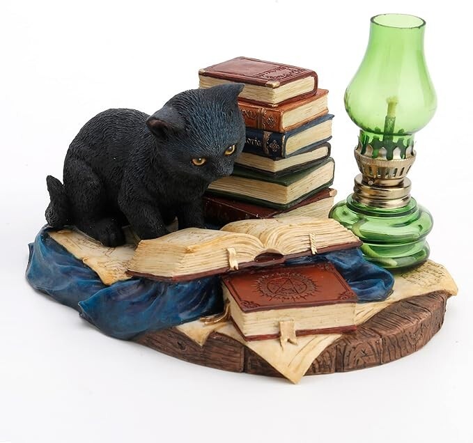 Ferocious Kitty Of Letters Handpainted Polystone Statue Home Decor Collection