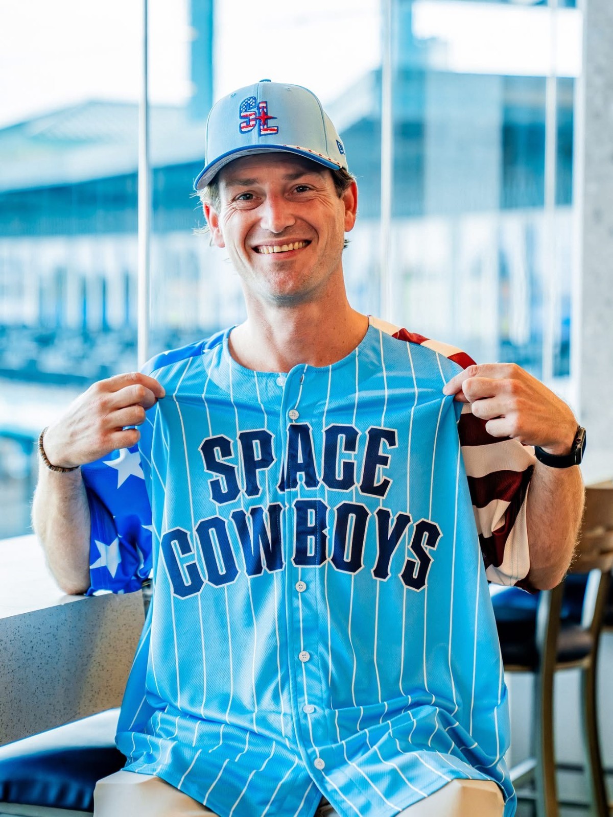 Sugar Land Space Cowboys Patriotic 4th of July Jersey: XL 07/03 In Hand Sugar Land Space Cowboys Patriotic 4th of July Jersey: XL 07/03 In Hand
