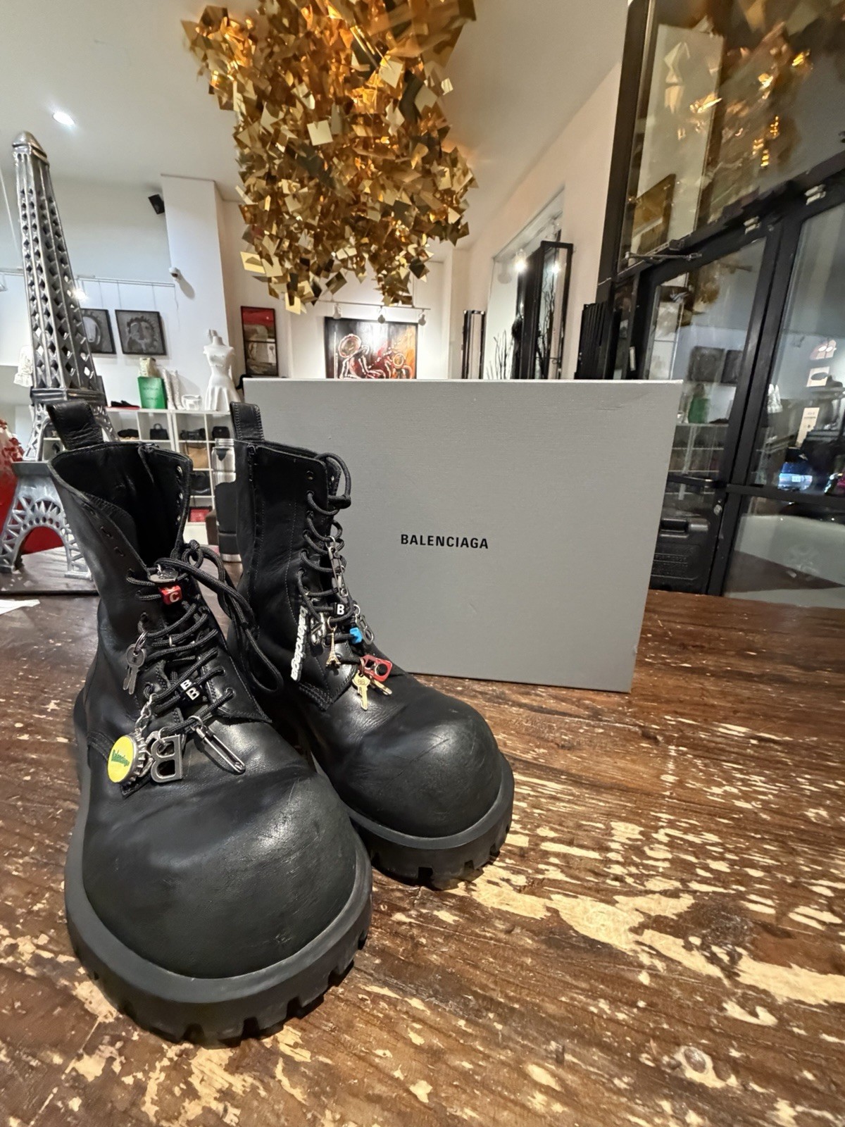 Balenciaga Bulldozer Charms Boots
