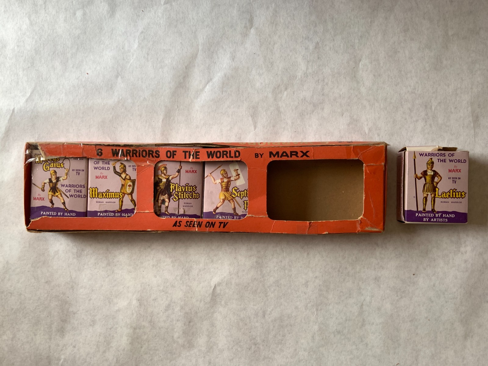Marx Toys -5 Warriors of the World Roman Warriors Vintage Individual Boxes Marx Toys -5 Warriors of the World Roman Warriors Vintage Individual Boxes