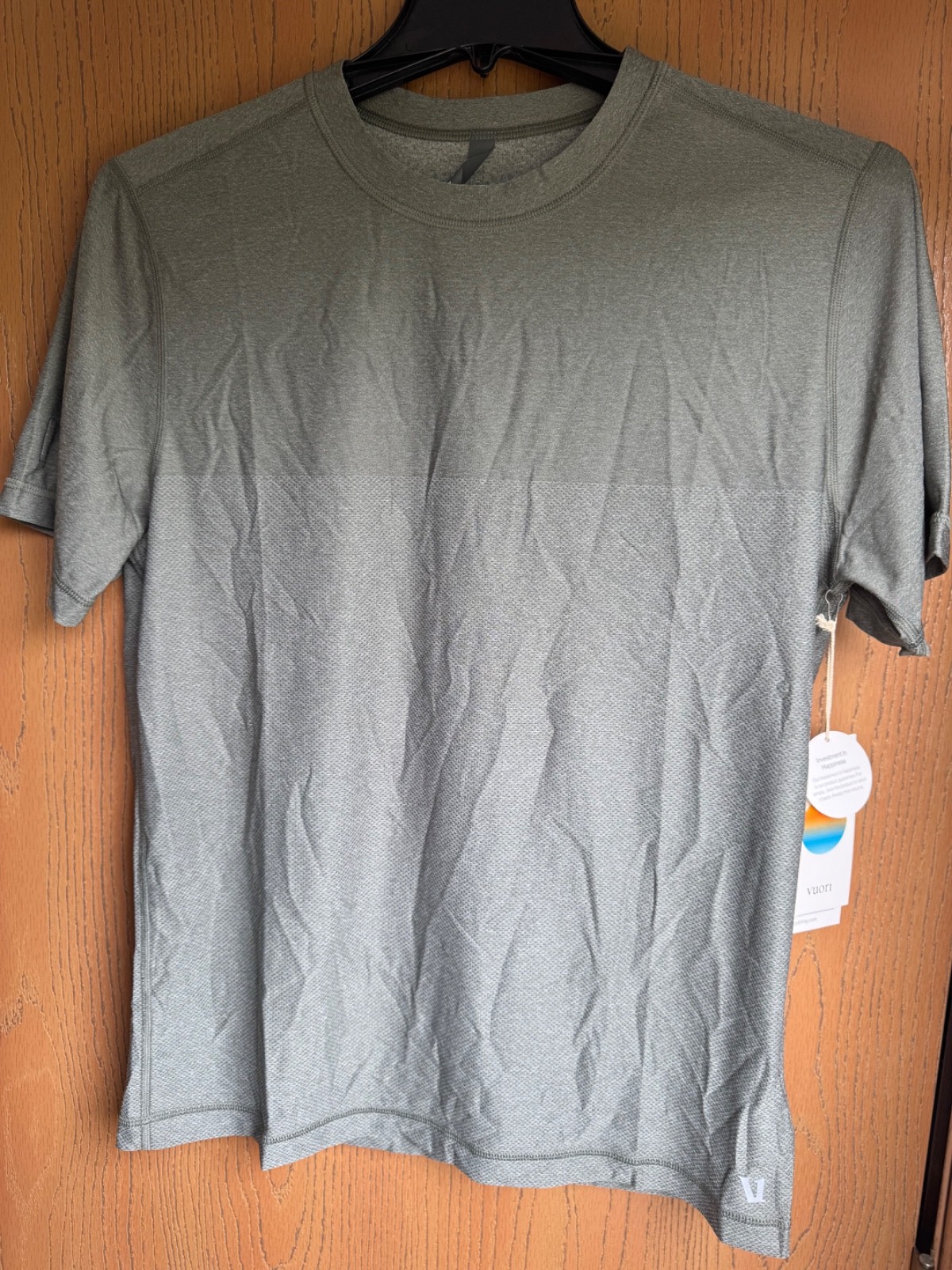 Vuori Grandview Tech Tee Mens Oregano Heather Green V197 NWT