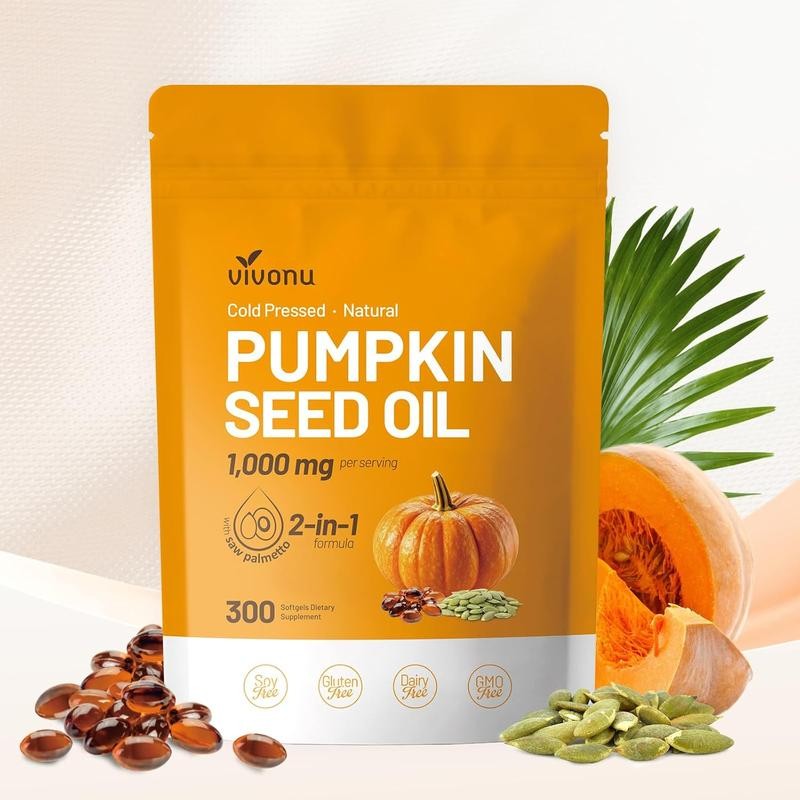 Vivonu Pumpkin Seed Oil with Saw Palmetto 2-in-1 300 Softgels