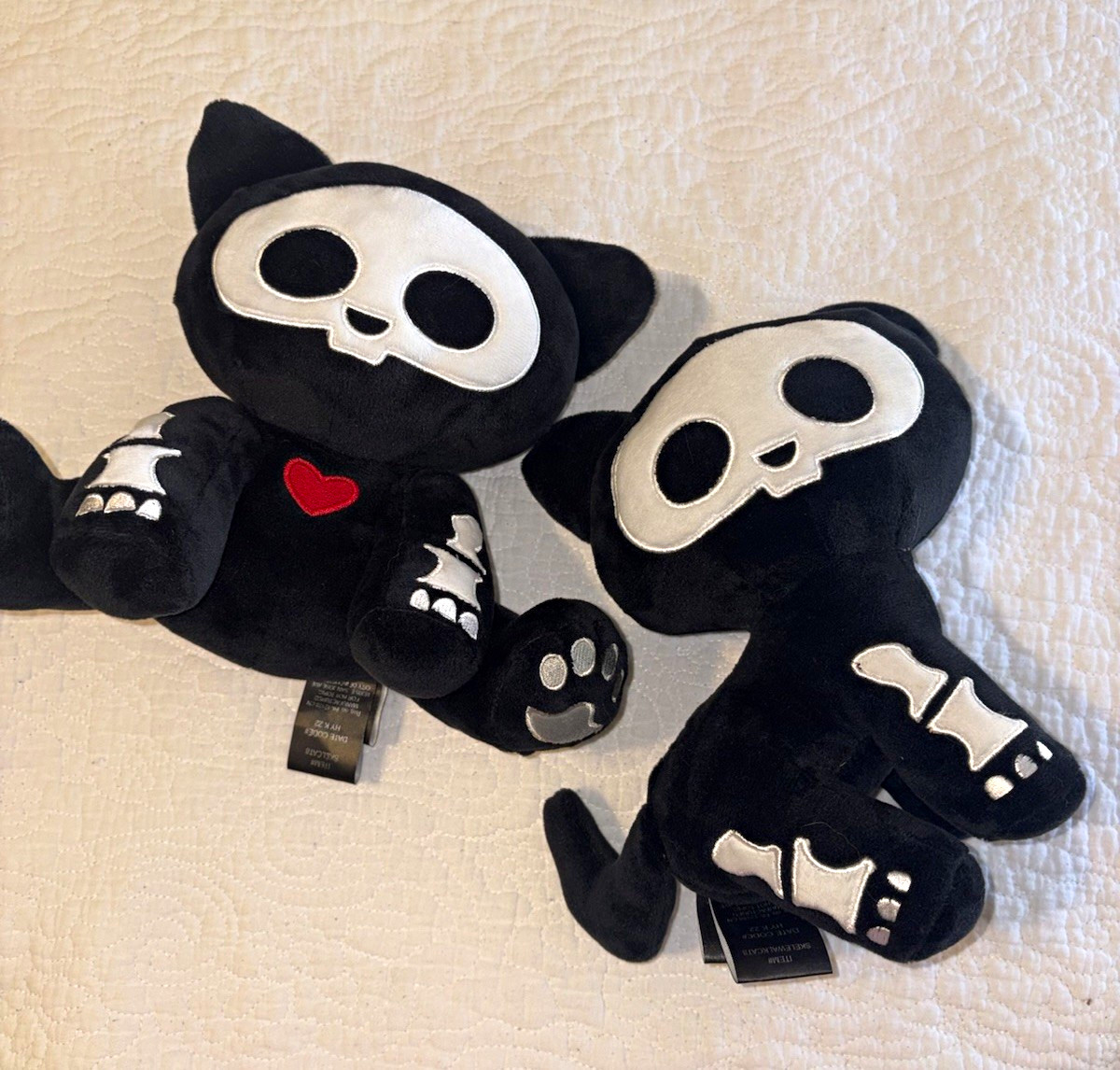 Lot of 2 Skelanimals Kit the cat Black Plush Cat