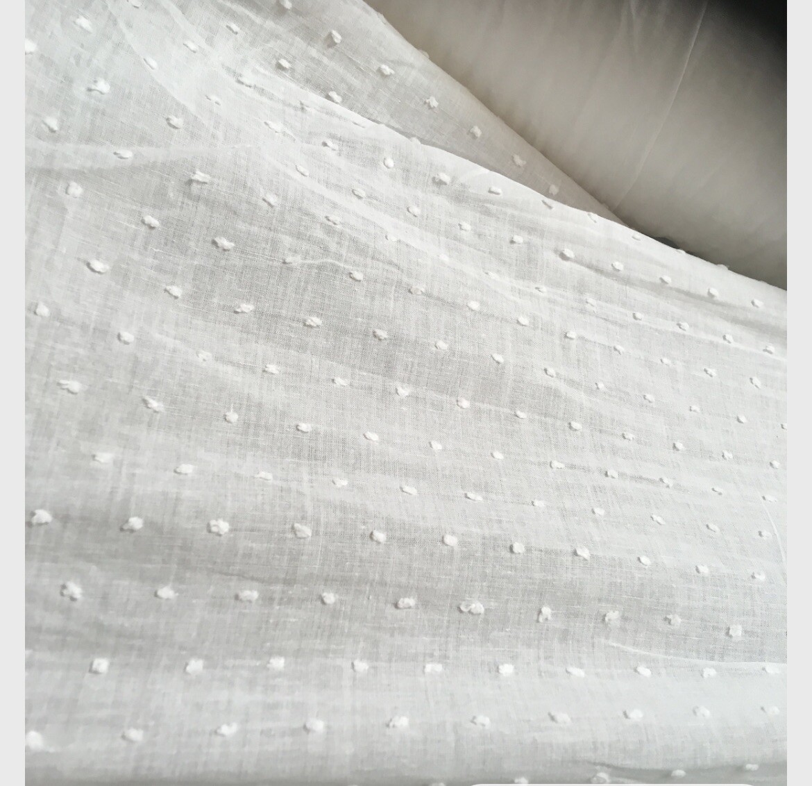 Cotton Swiss Dot White Apparel Fabric by the Yard 56-57” Wide Craft Drapery