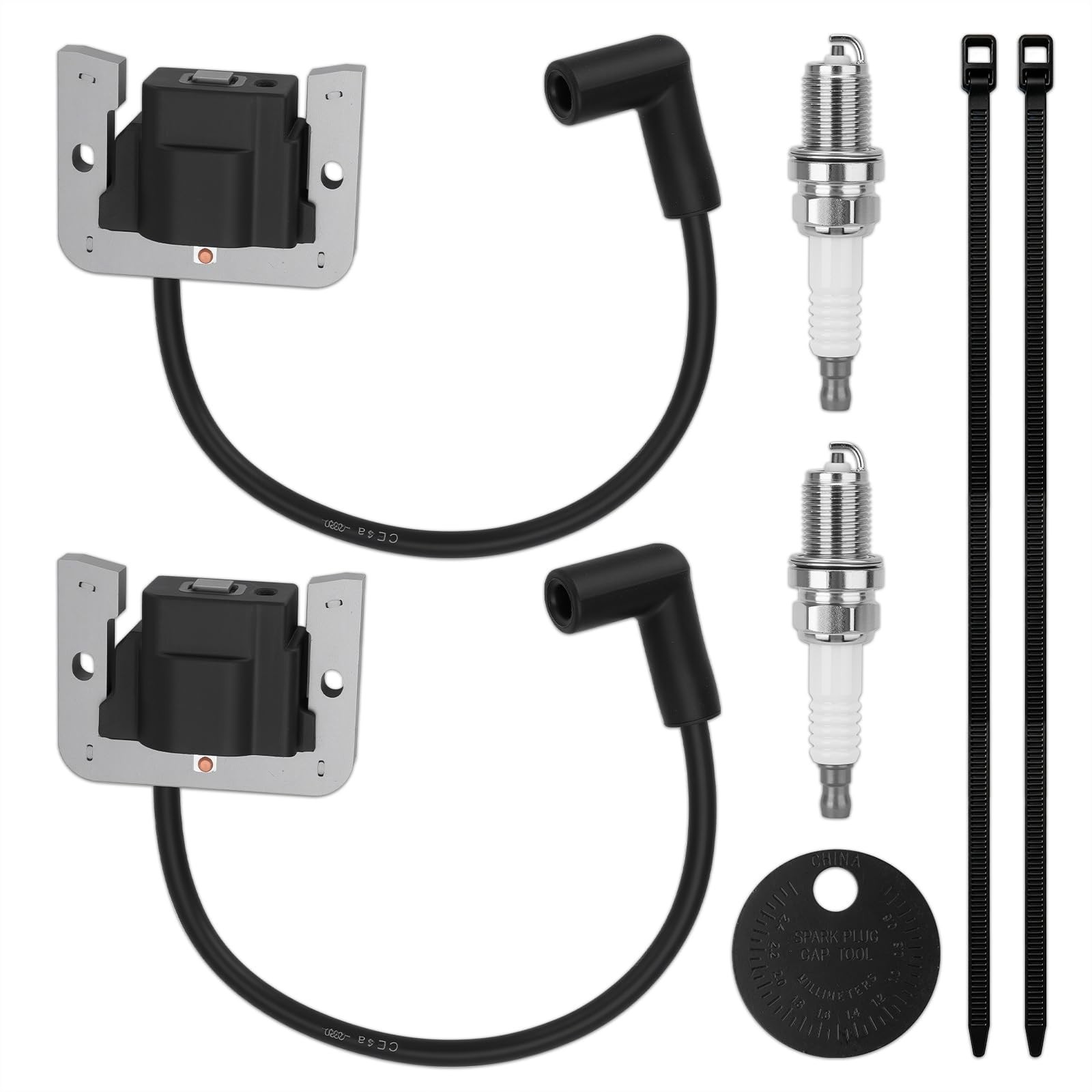 2X Ignition Coil Spark Plug For Kohler 24HP KT610 KT740 ZT710 ZT720 32-584-06-S