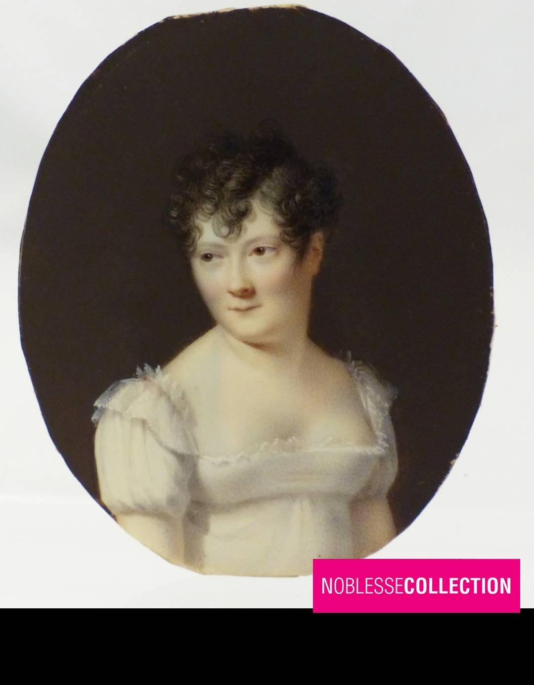 FINE ANTIQUE FRENCH LADY PORTRAIT MINIATURE HAND PAINTED EMPIRE PERIOD 1810-1815
