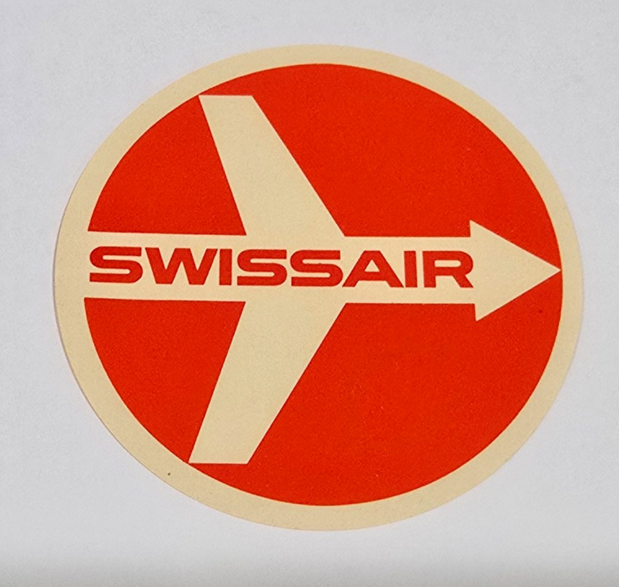 Vintage 1953-1979 Swissair Luggage Label Sticker Airlines Aviation NOS Vintage 1953-1979 Swissair Luggage Label Sticker Airlines Aviation NOS