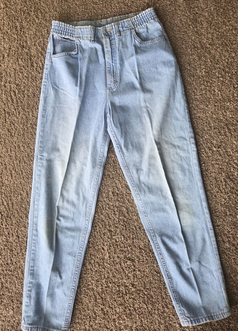 Vintage Lee High Rise Tapered Mom Jeans Light Wash Womens M 14 Vintage Lee High Rise Tapered Mom Jeans Light Wash Womens M 14