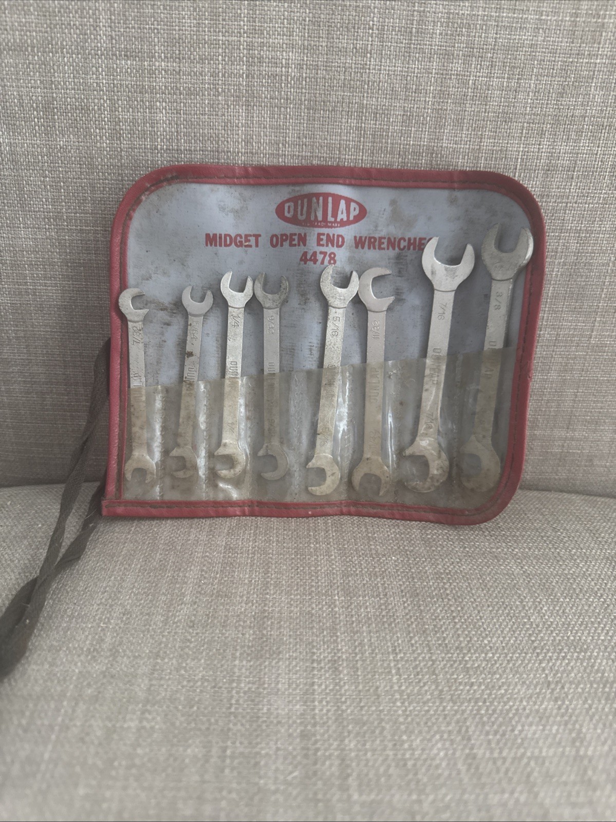 Vintage Dunlap Midget Open End Wrench Set No 4478 SAE 8 Pc With Pouch USA Vintage Dunlap Midget Open End Wrench Set No 4478 SAE 8 Pc With Pouch USA