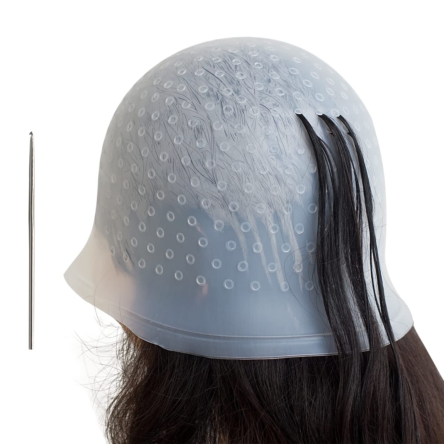 Pre Holes Highlighting Cap Reusable Bleaching Silicone Hair Highlight Cap with