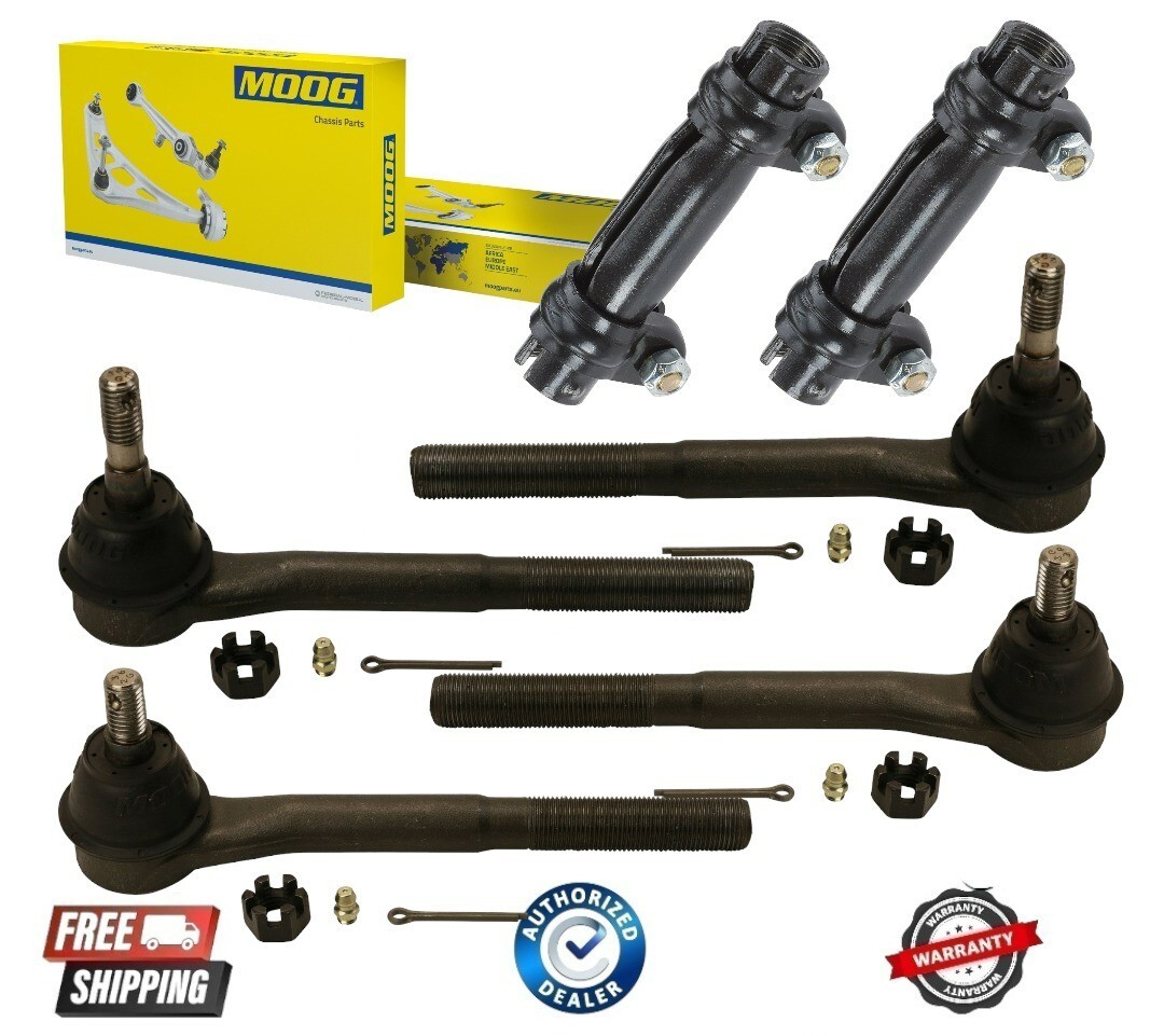 NEW PREMIUM MOOG Front Inner Outer Tie Rod End Sleeve 6pc Set Kit