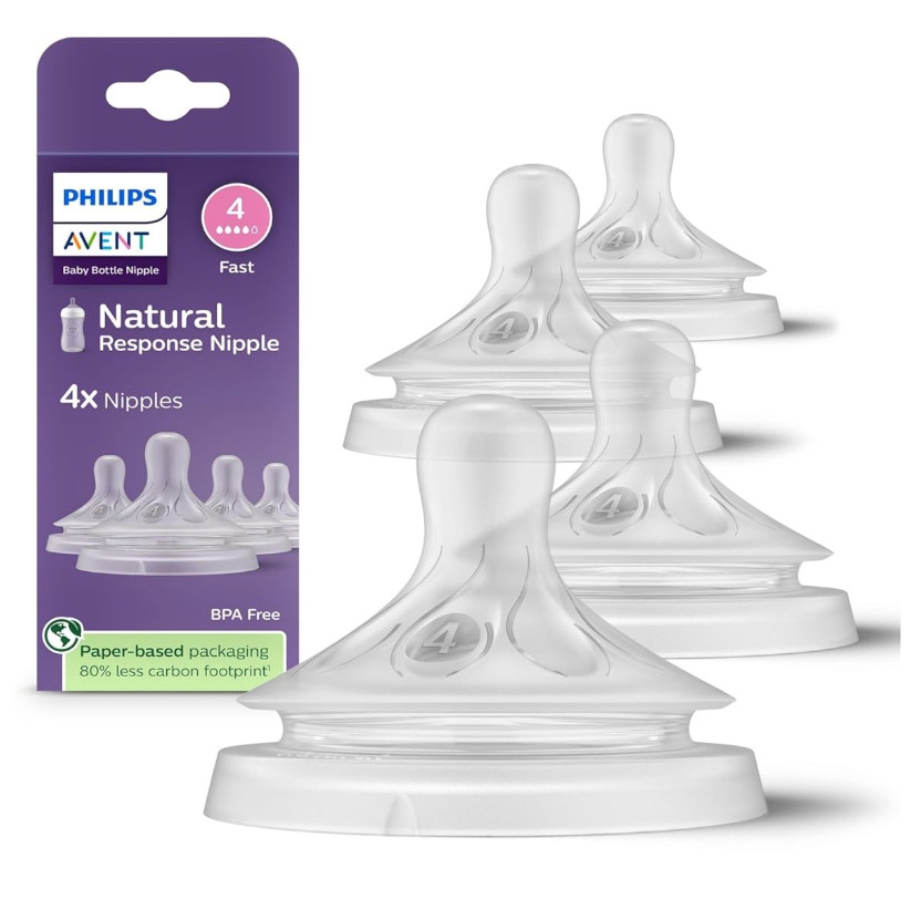 Philips Avent Natural Response Nipples Flow 4 Fast LOT 3 Packs (6 Nipples) NEW