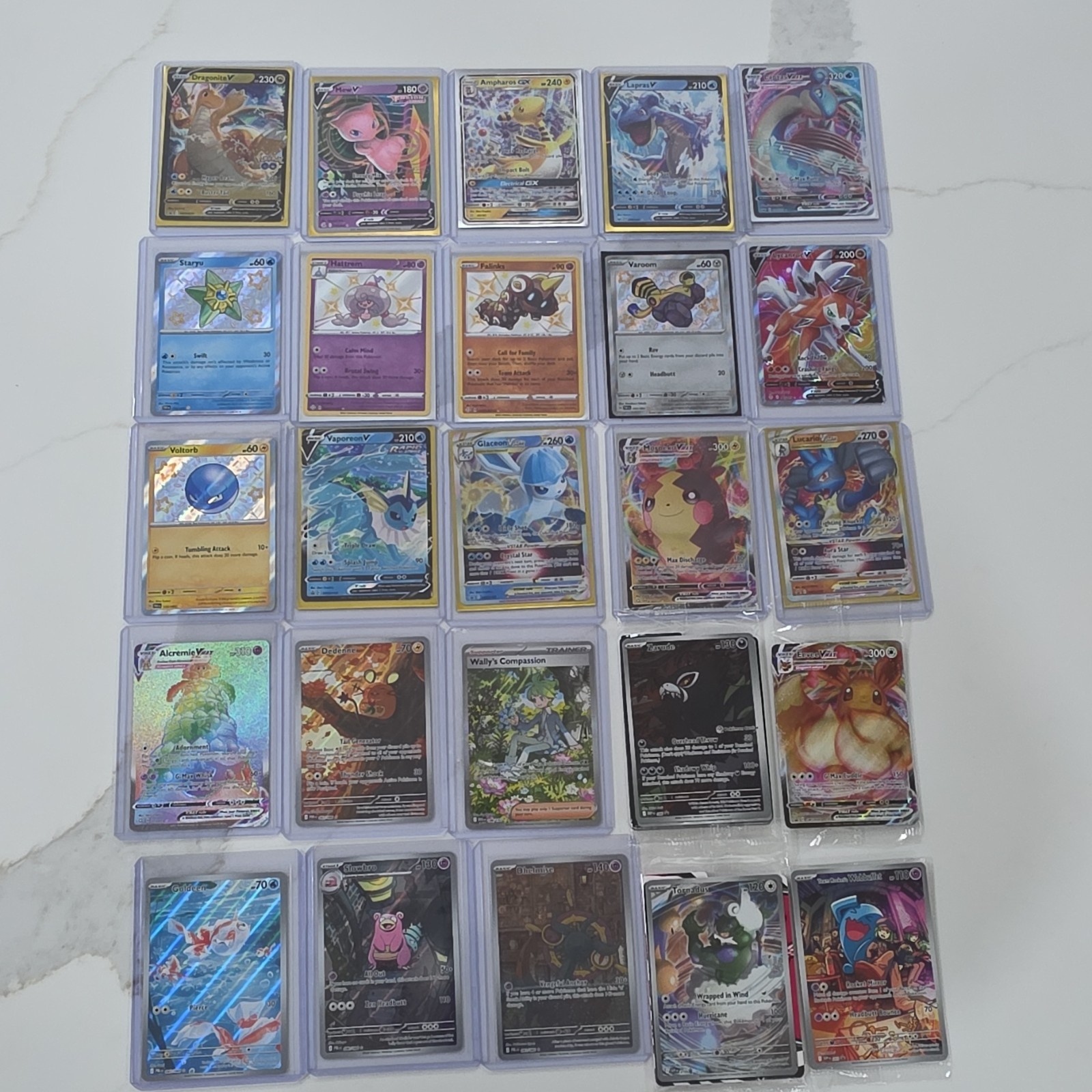Pokemon TCG 25-Card Holo/Foil Lot Dragonite V Mew V Lapras VMAX Ampharos GX EN Pokemon TCG 25-Card Holo/Foil Lot Dragonite V Mew V Lapras VMAX Ampharos GX EN