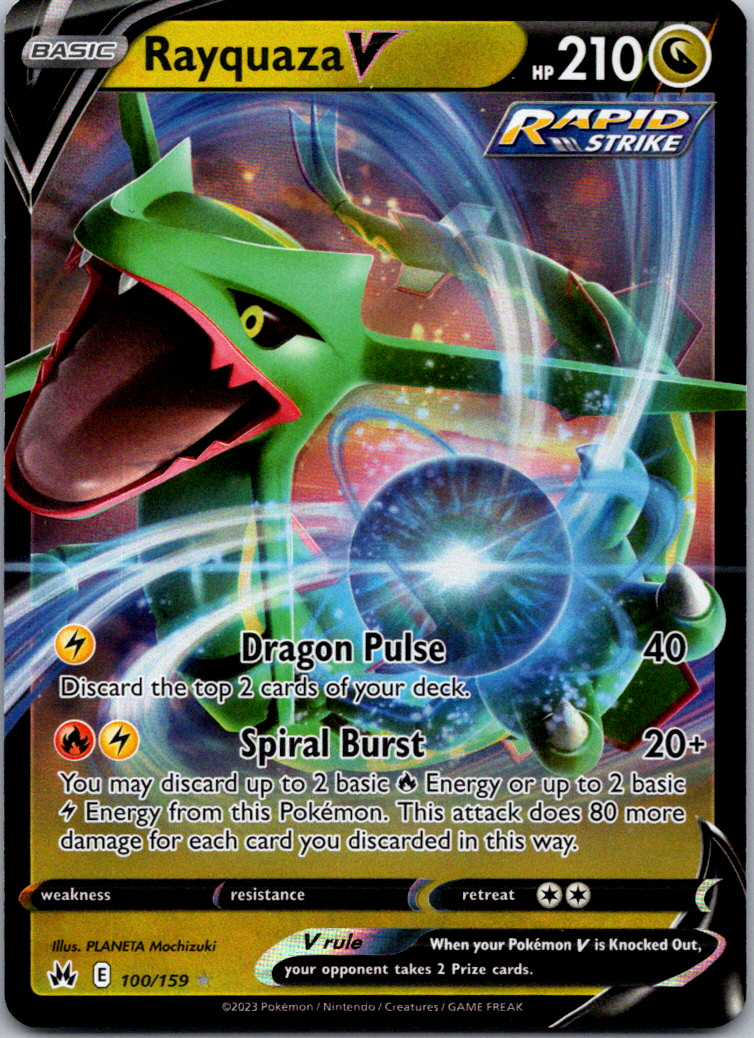 Rayquaza V 100/159 Crown Zenith Ultra Rare Holo Pokemon TCG Card NM Foil
