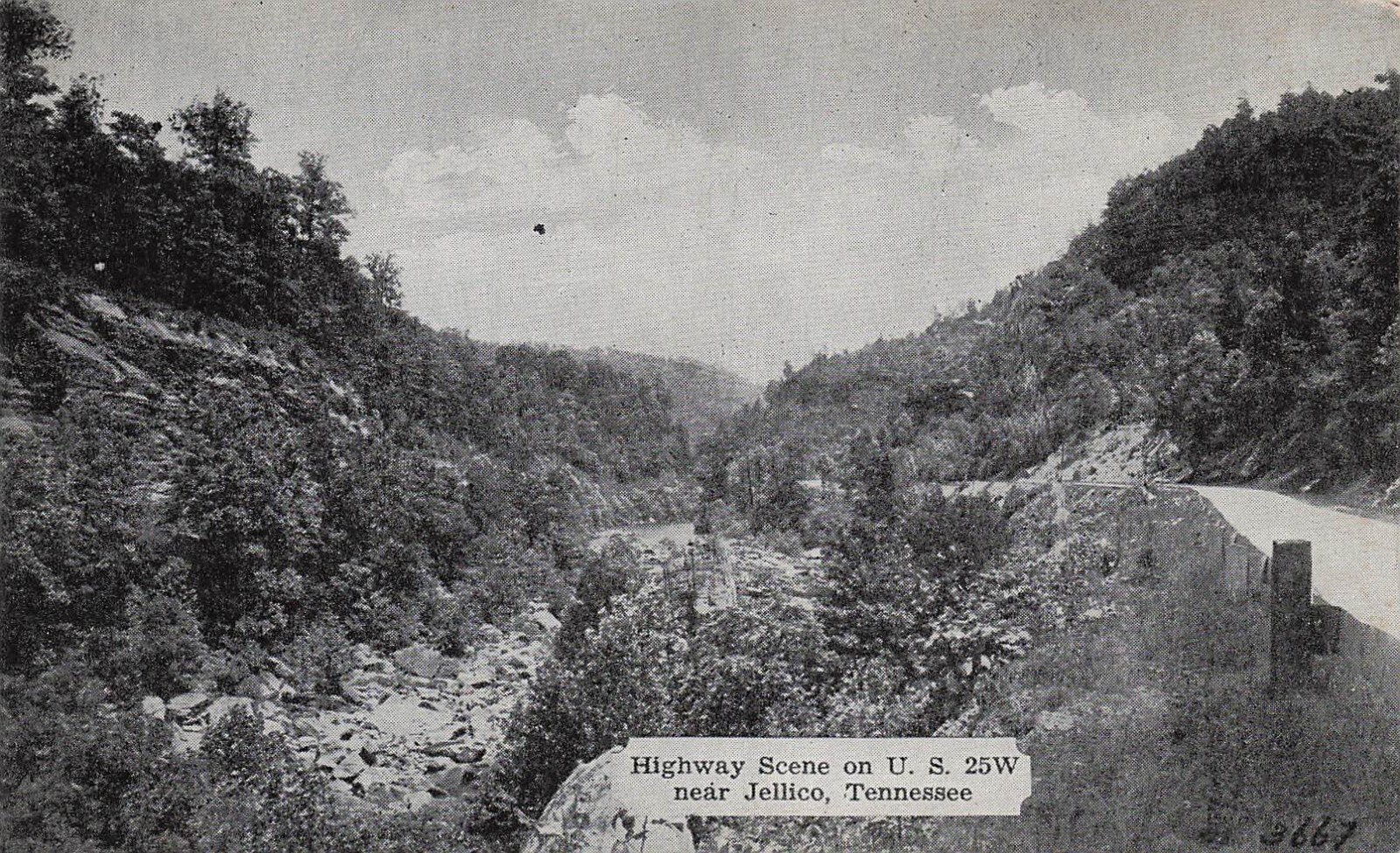Highway Scene on US 25 near Jellico TN Tennessee Vtg Postcard H1