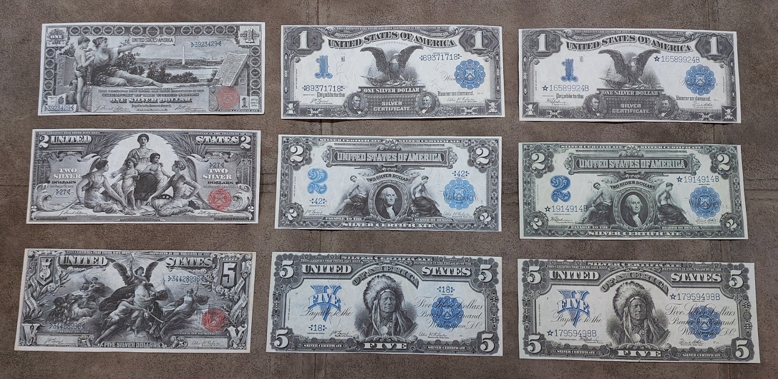Reprint on paper with W/M United States Silver Notes 1896-1899 y. NEW*NEW*NEW*