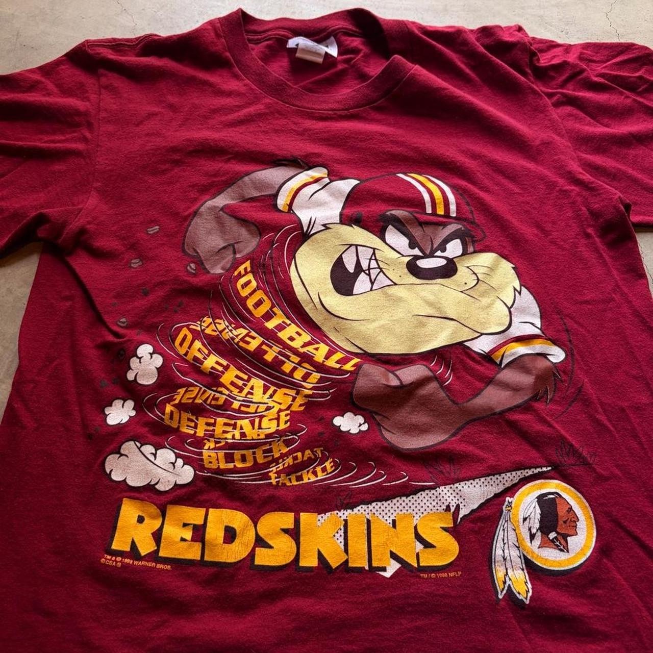 Vintage 1990s grail Taz Looney Tunes Washington Commanders football shirt VK1659