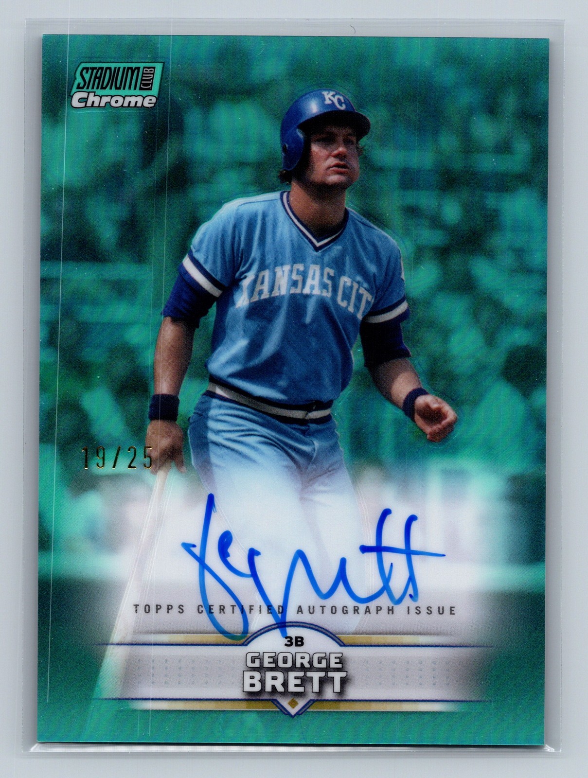 2025 Stadium Club #SCCA-GB George Brett Chrome Auto Light Blue Refractors #/25 2025 Stadium Club #SCCA-GB George Brett Chrome Auto Light Blue Refractors #/25