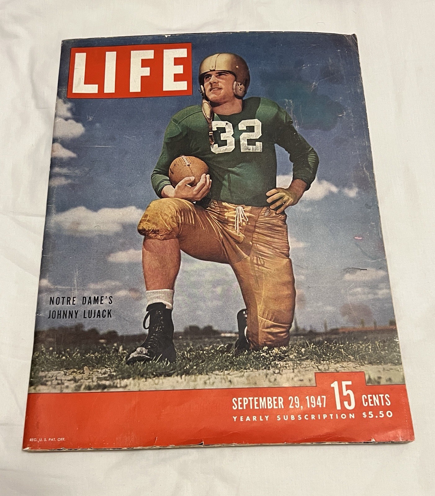 Life Magazine September 29, 1947 Vintage Johnny Lujack Note Dame 