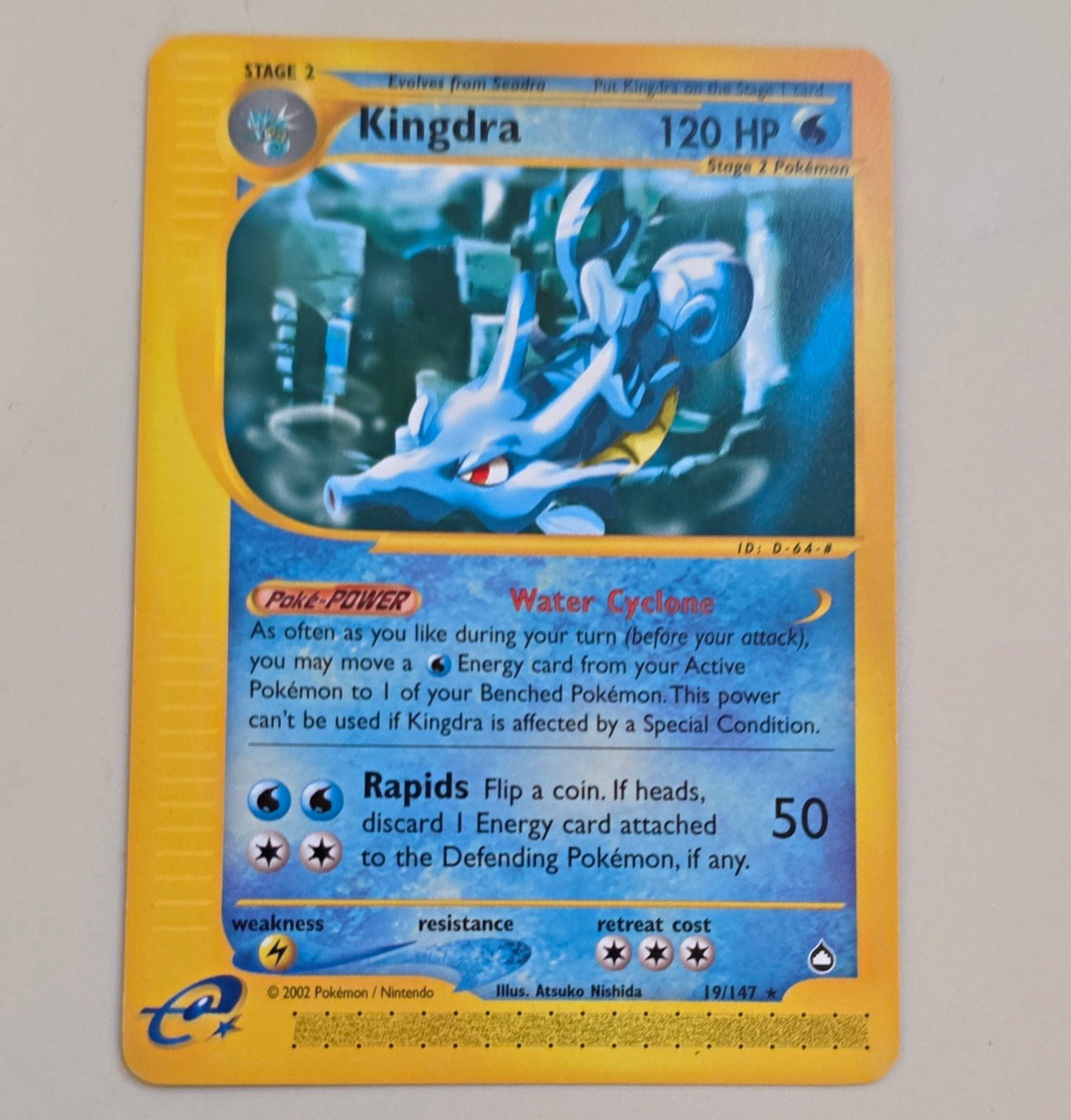 2003 Pokemon Aquapolis Kingdra 19/147 Rare Holo (Non-Reverse) NM 2003 Pokemon Aquapolis Kingdra 19/147 Rare Holo (Non-Reverse) NM